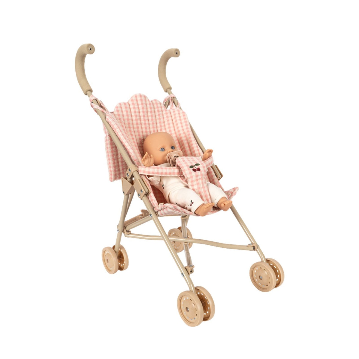 Doll Stroller Set - Poppy Pink Check