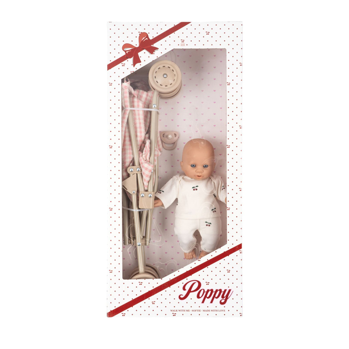 Doll Stroller Set - Poppy Pink Check