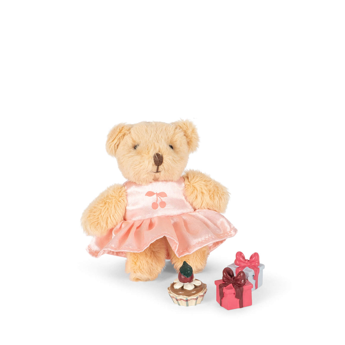 Tiny Teddy In Box - Birthday Cherry