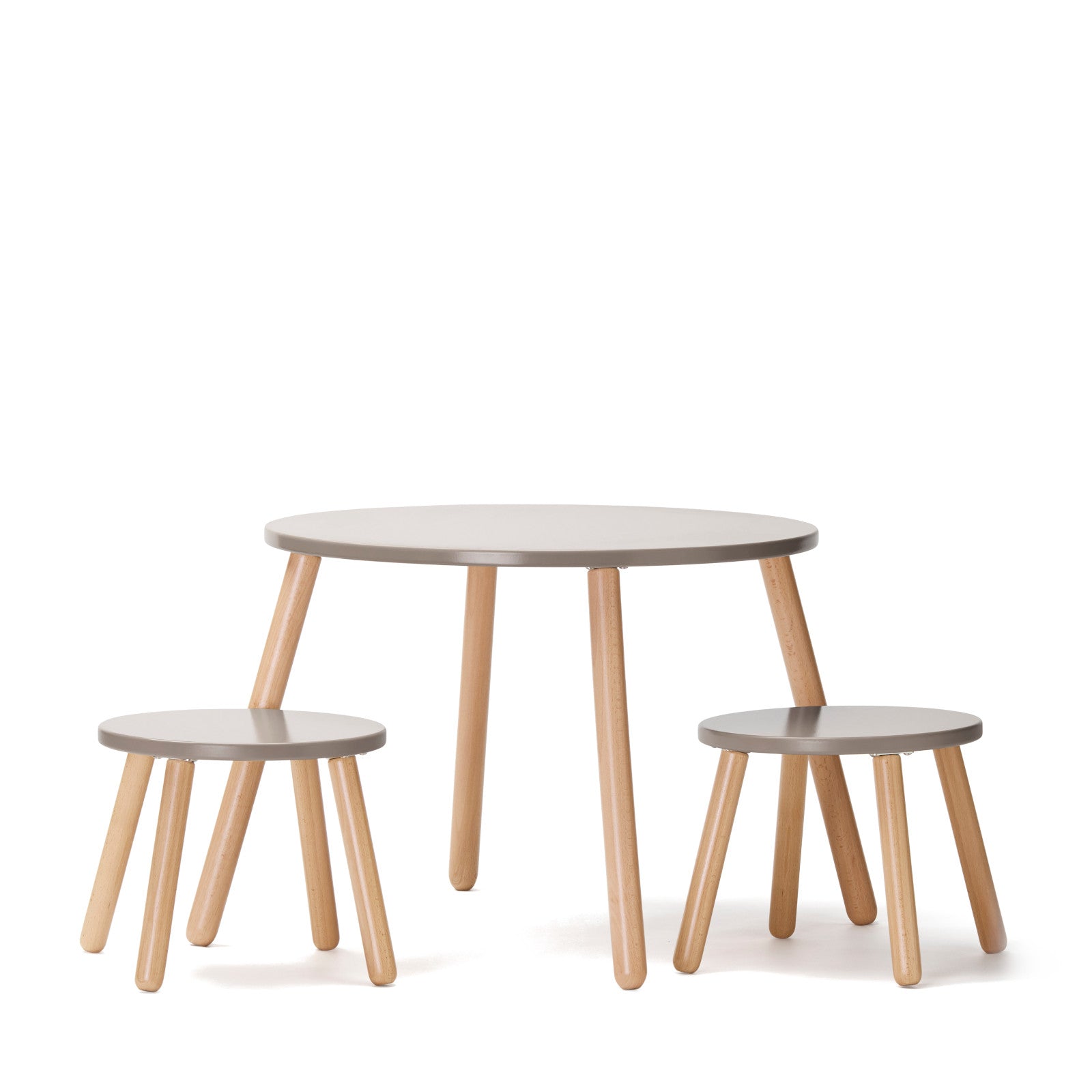 Stool And Table Set - Light Brown
