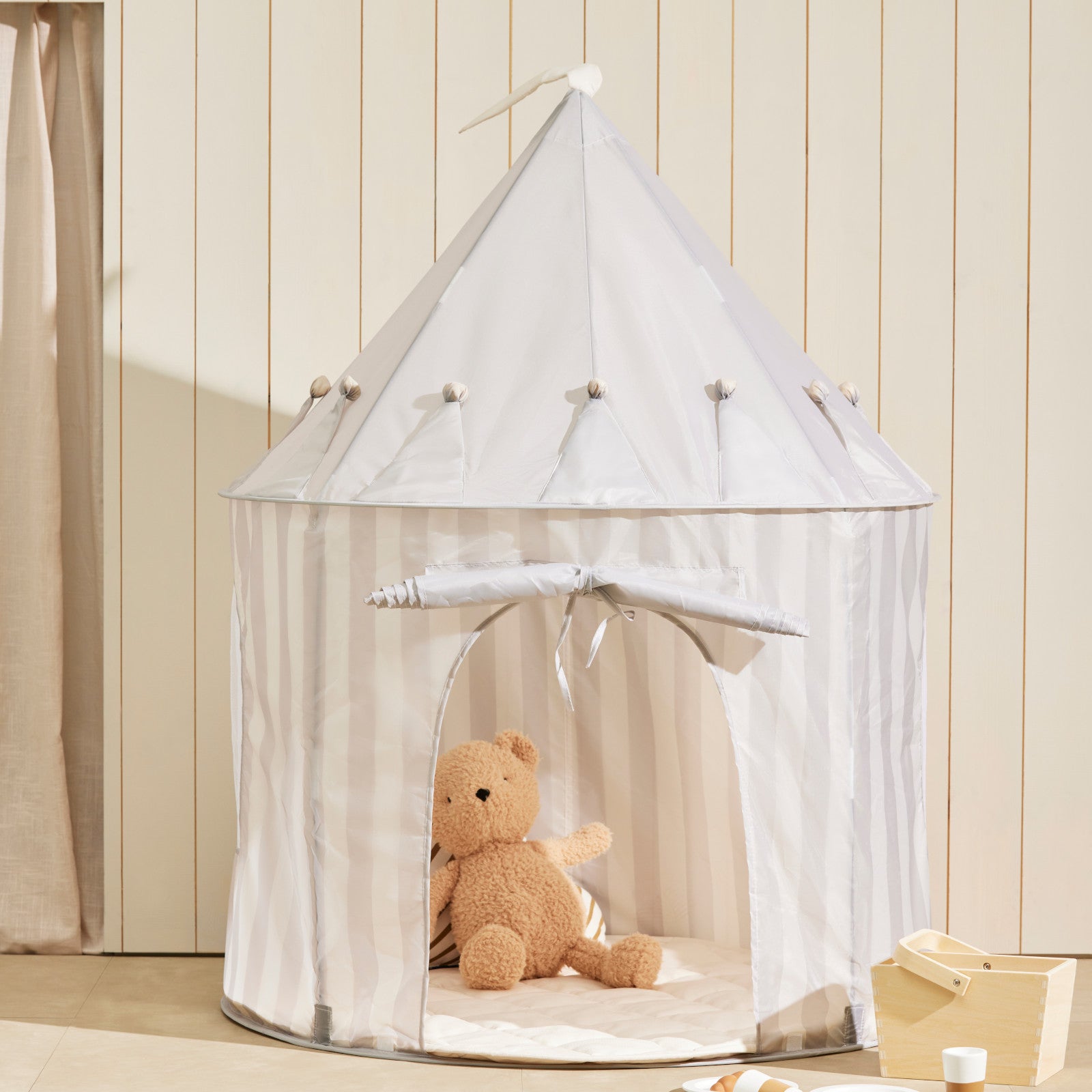 Play Tent Stripe Grey Star