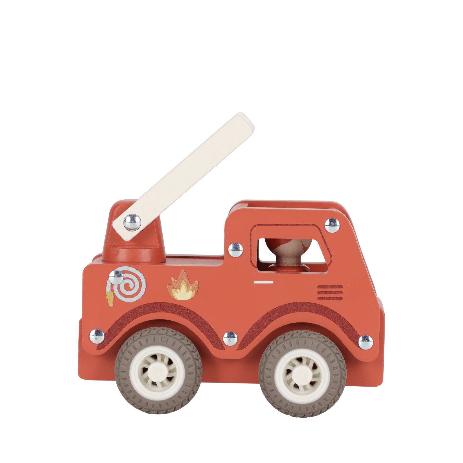 Wooden Fire Truck and Peg Doll