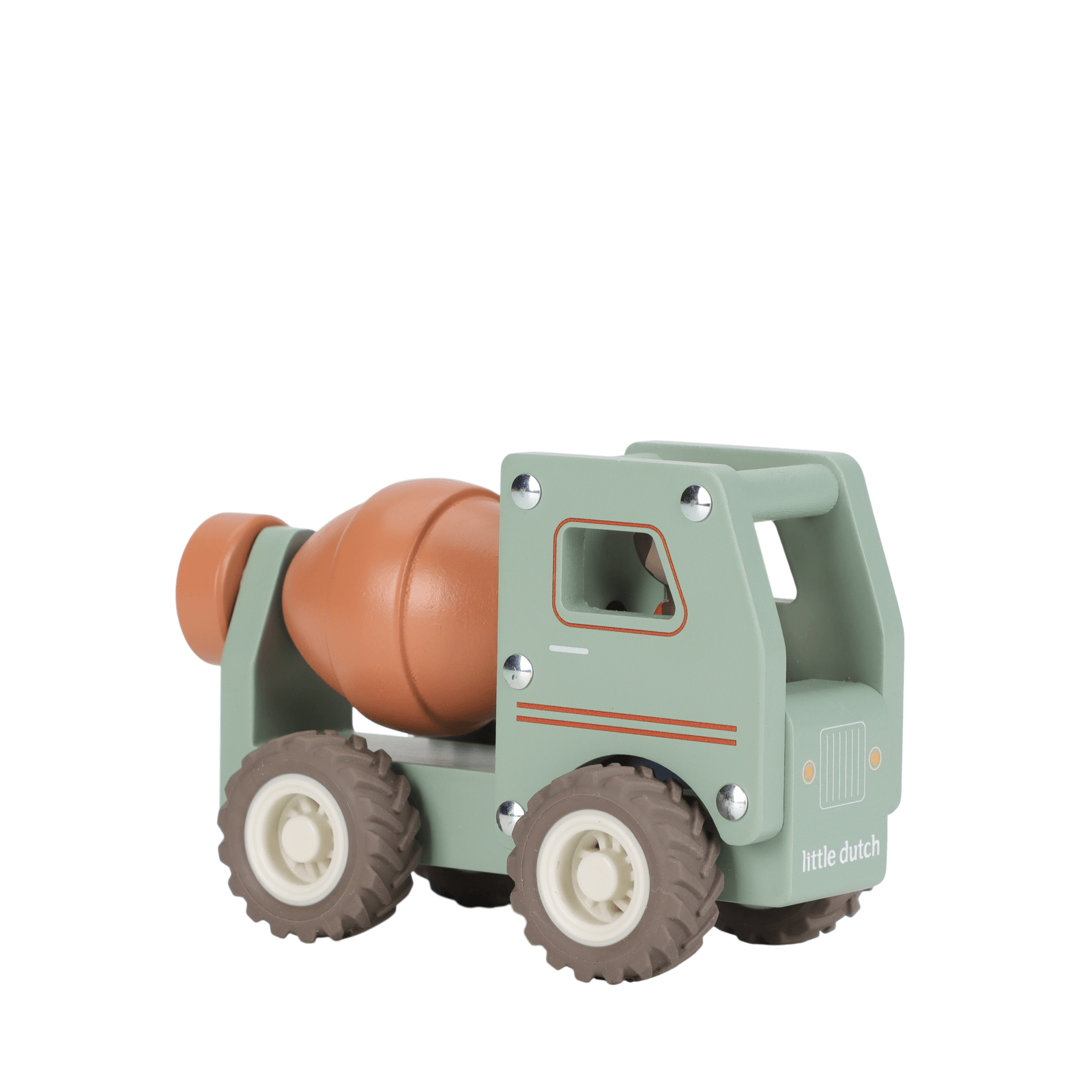 Wooden Cement Truck and Peg Doll