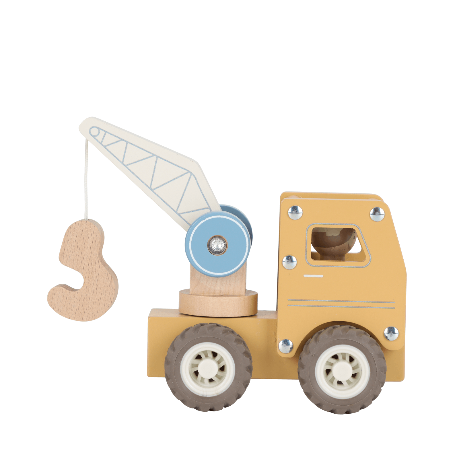 Wooden Crane Truck and Peg Doll