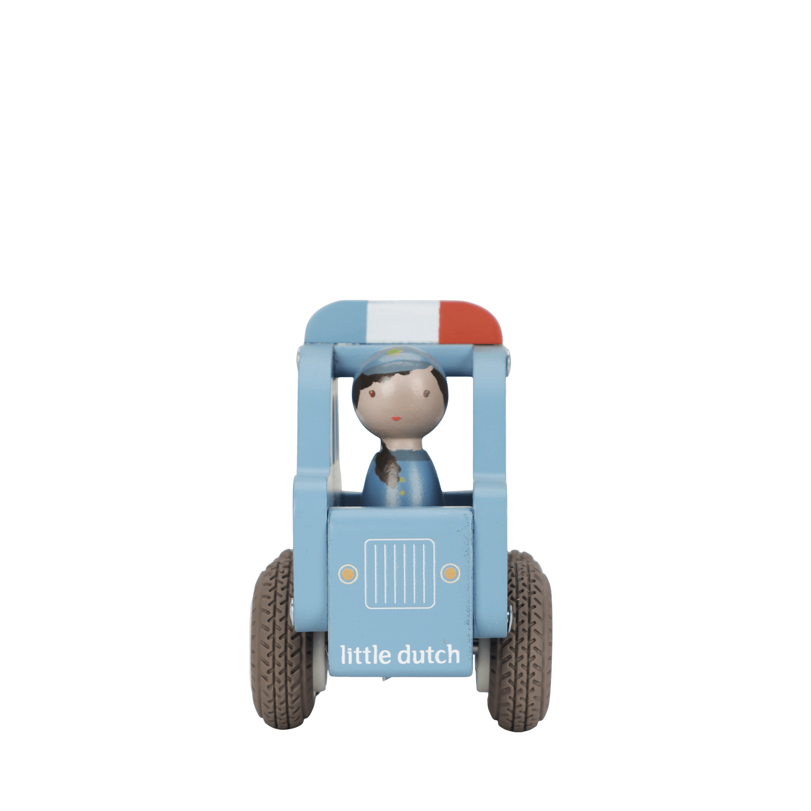 Wooden Police Car and Peg Doll