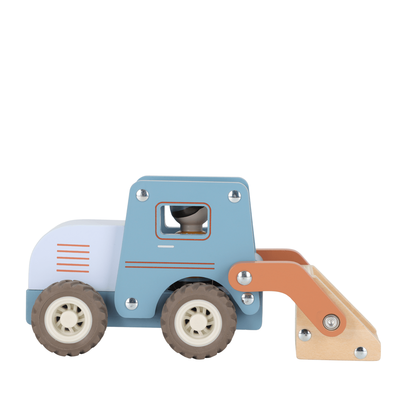 Wooden Bulldozer and Peg Doll