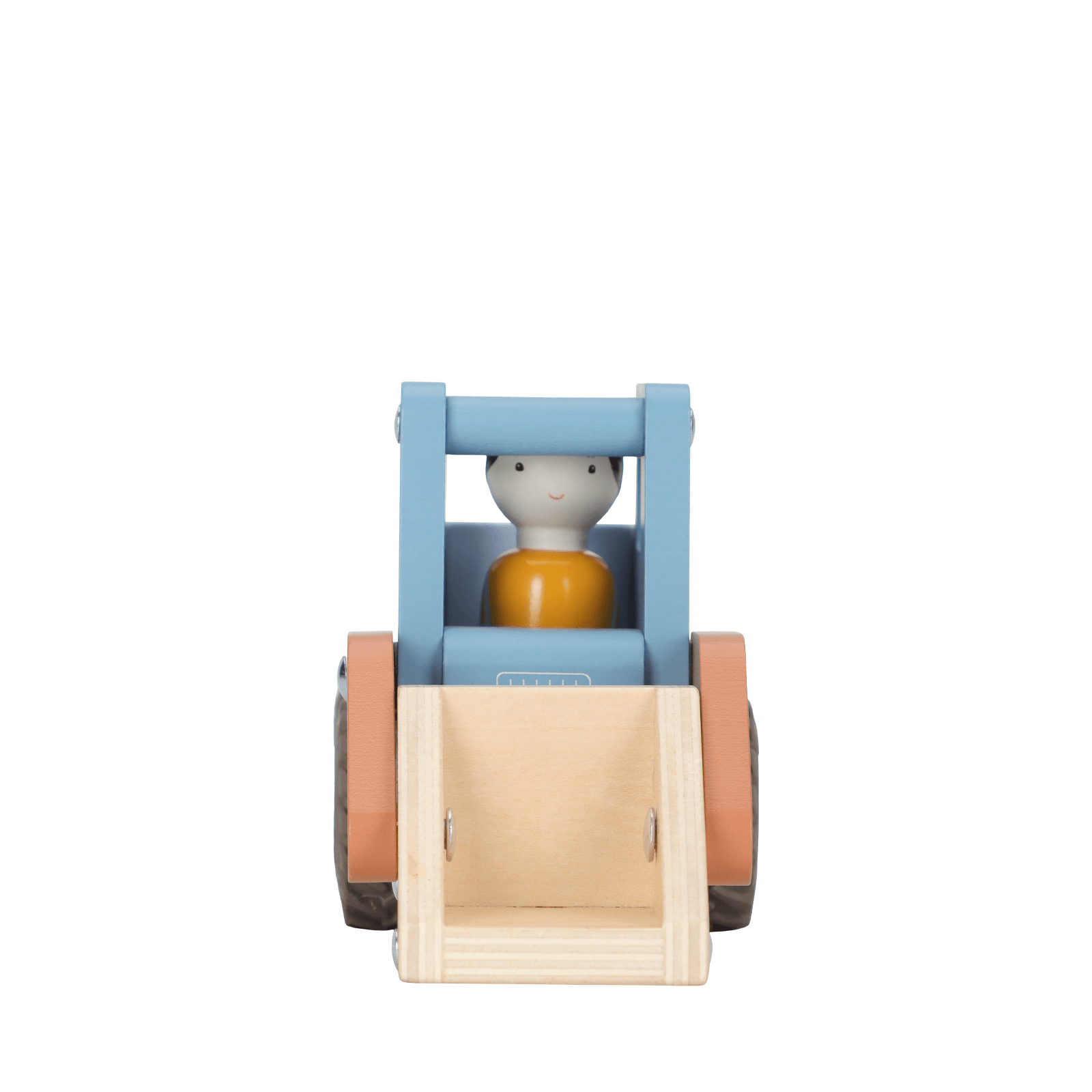 Wooden Bulldozer and Peg Doll