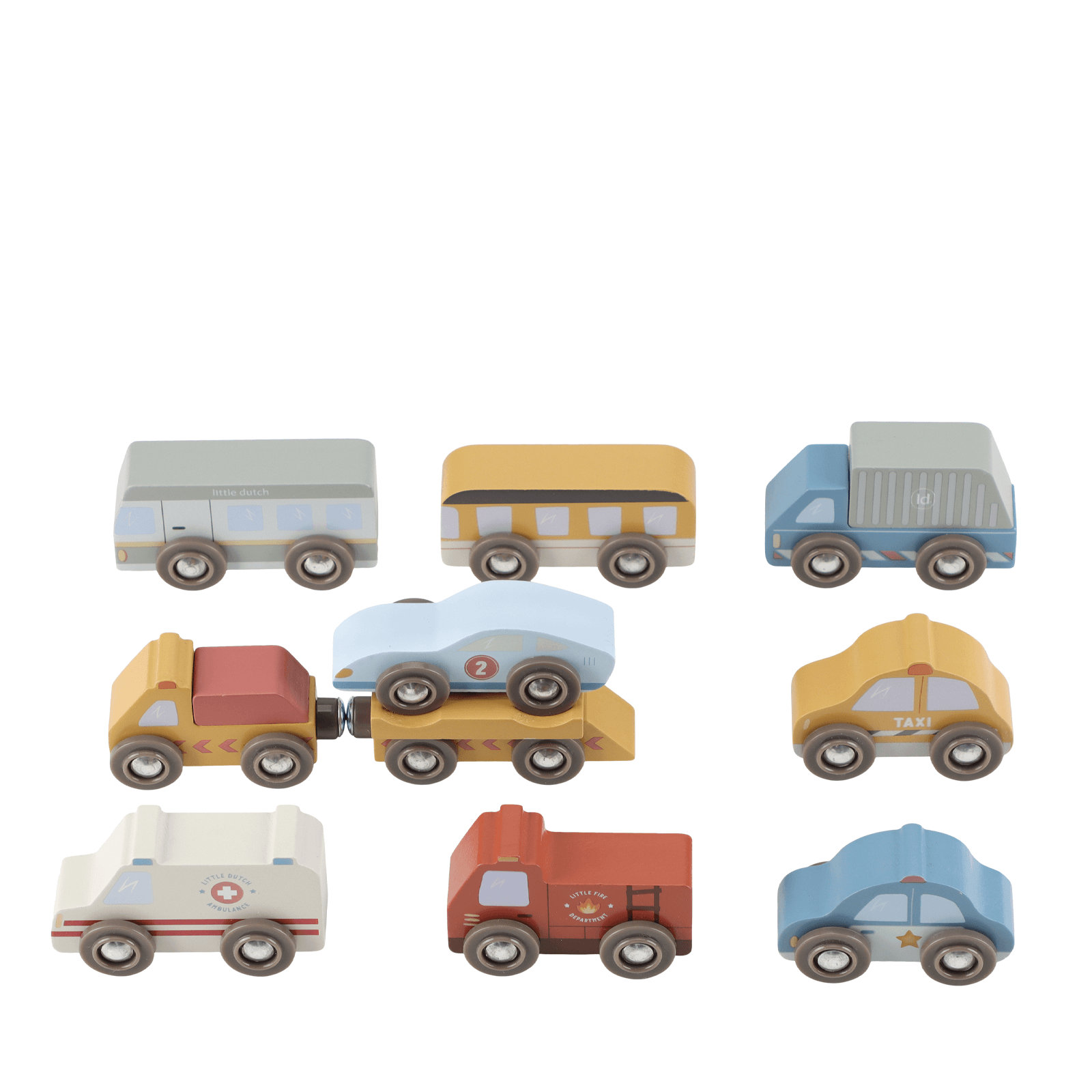 Wooden Vehicle Set - 10 Pieces