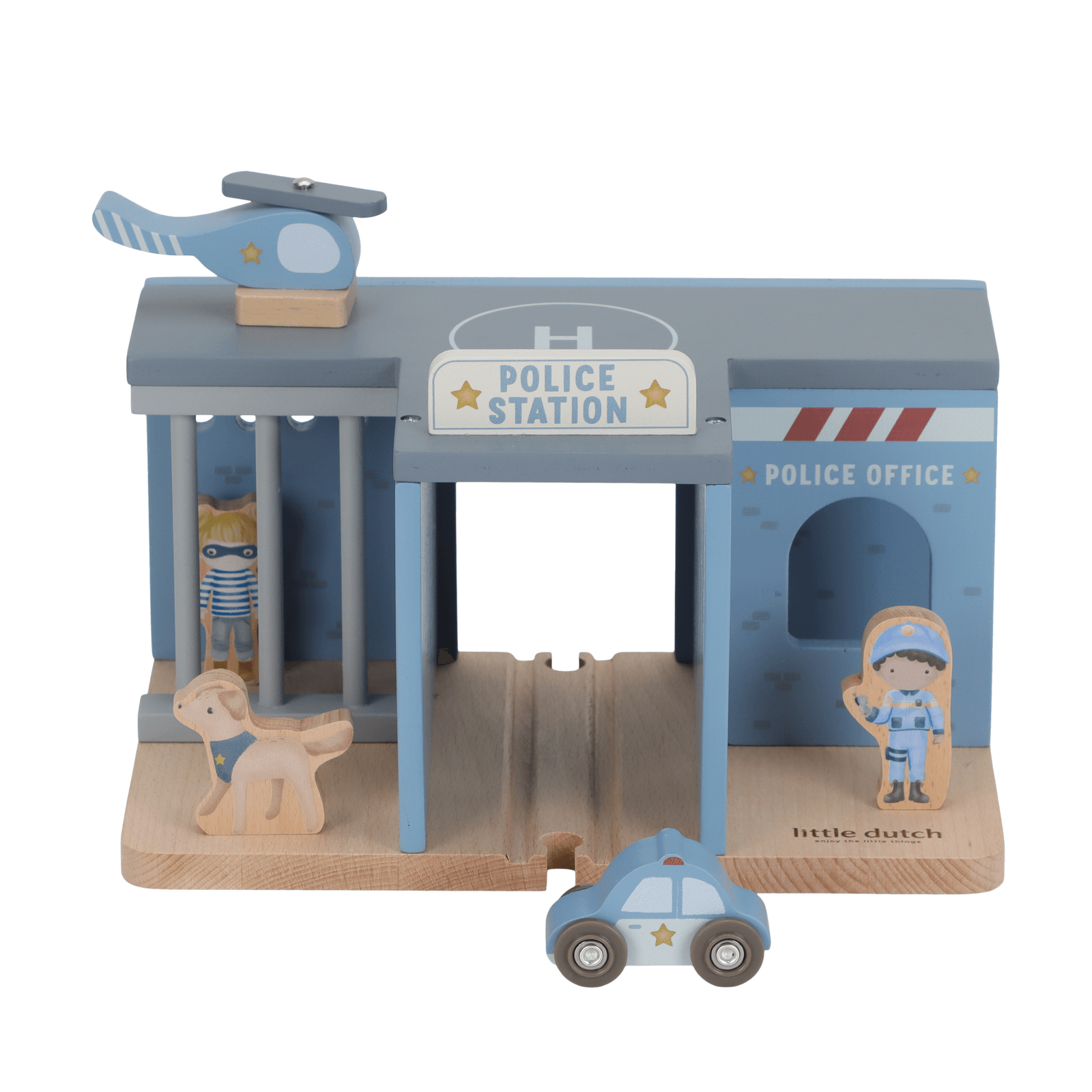 Wooden Police Station - 6 Pieces