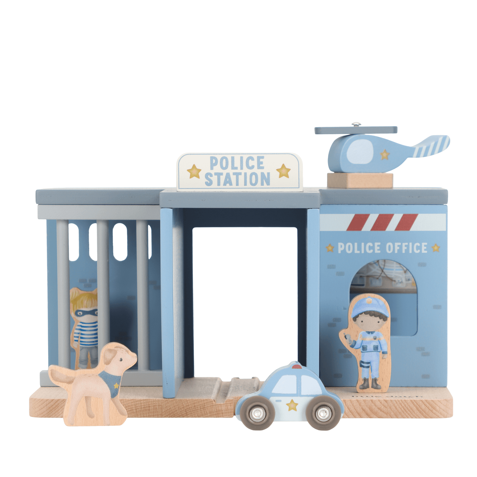 Wooden Police Station - 6 Pieces