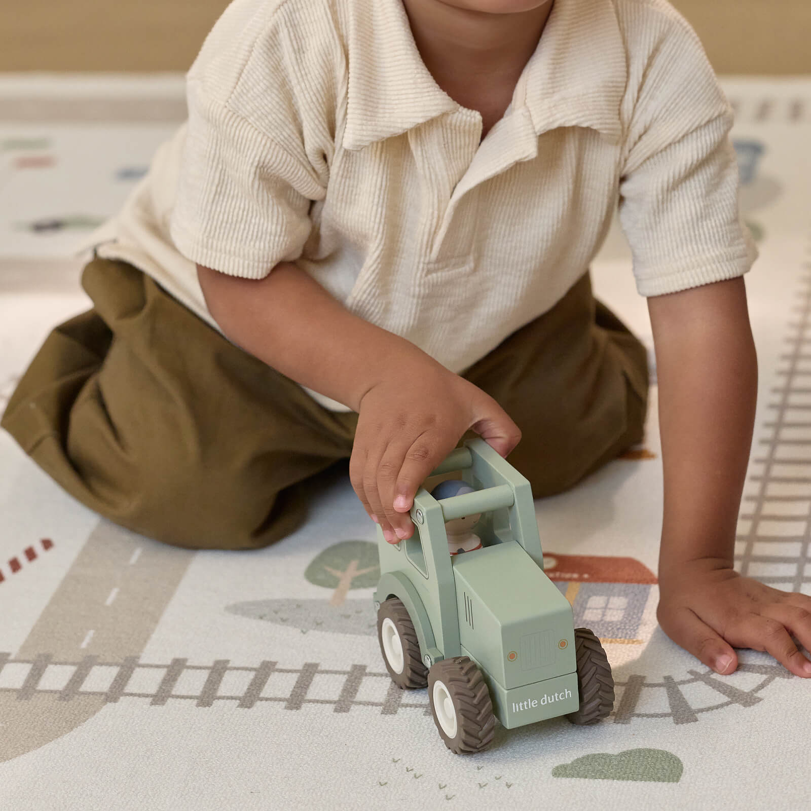 Wooden Tractor and Peg Doll
