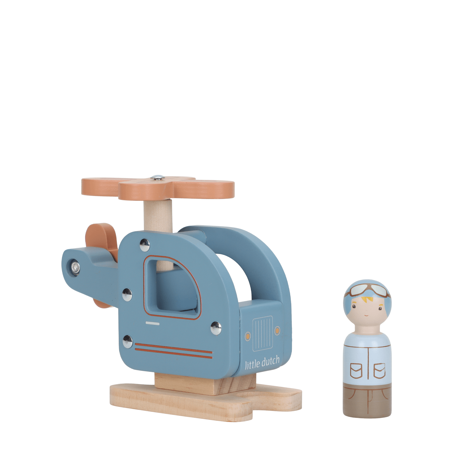 Wooden Helicopter and Peg Doll