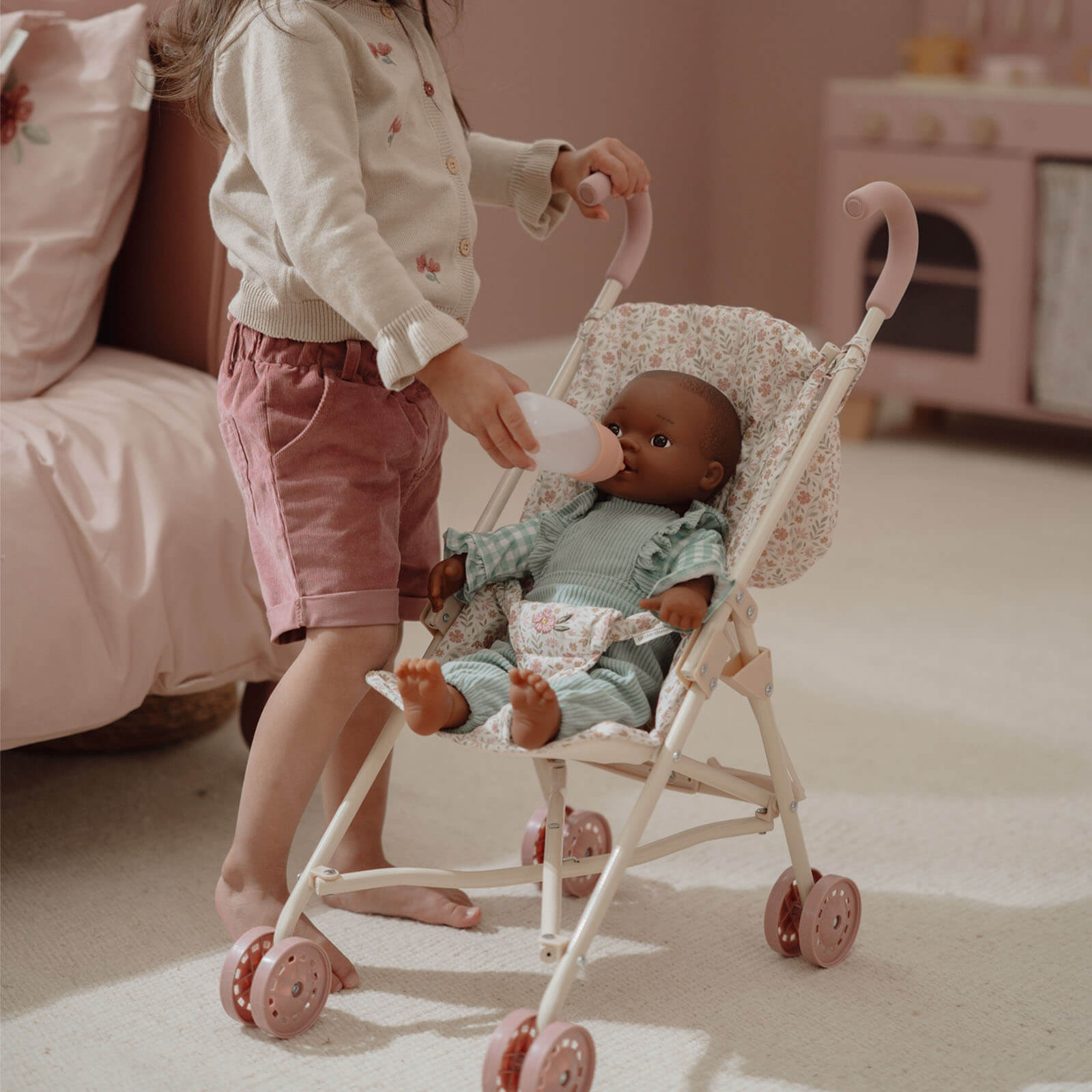 Baby Doll Stroller - Pink and Cream