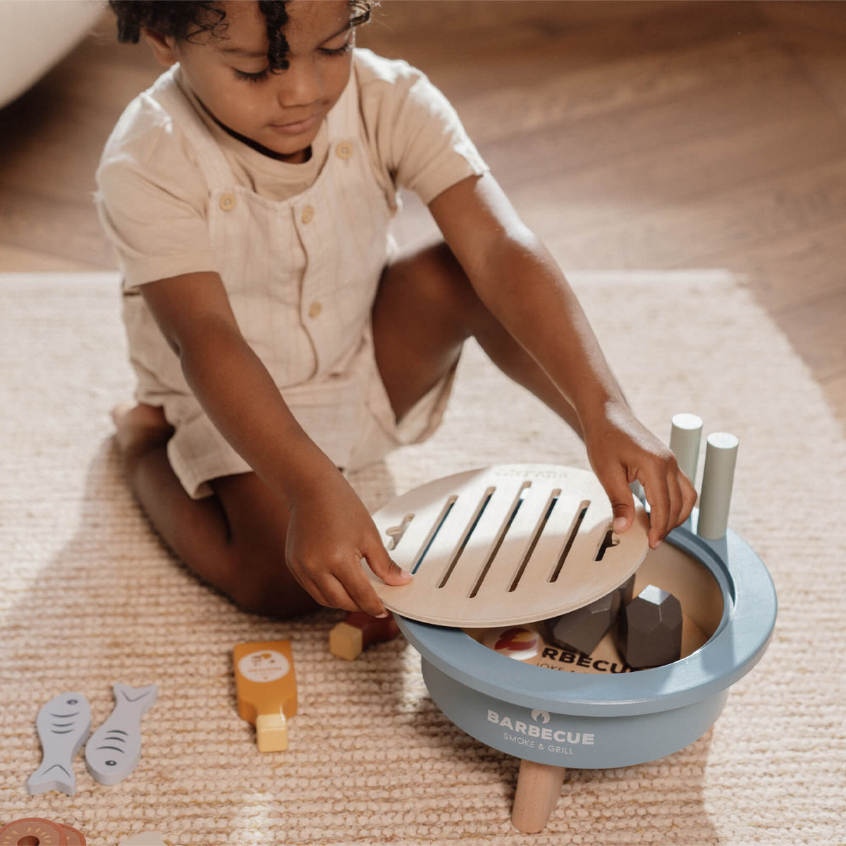 Wooden Barbecue and Food Toy Set