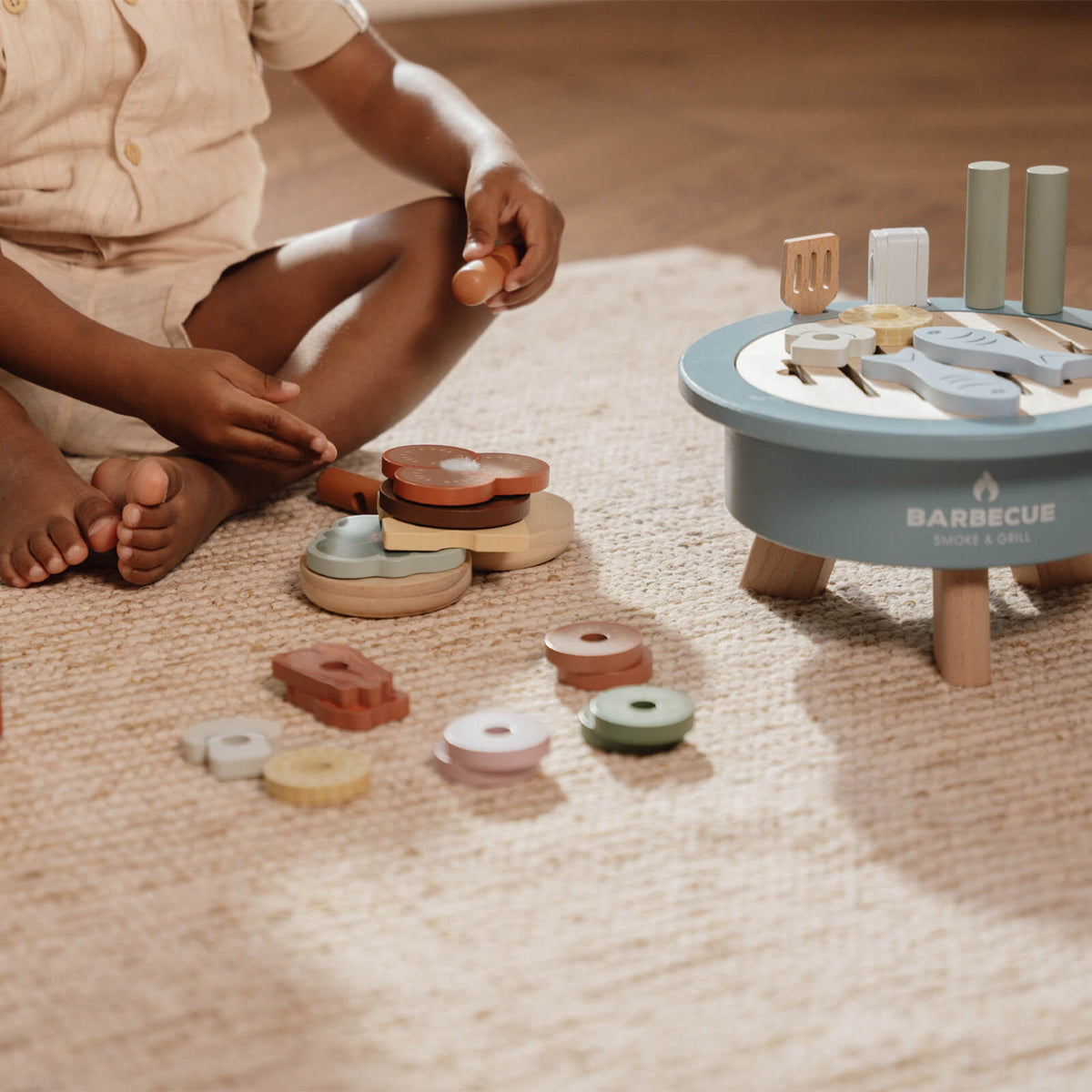Wooden Barbecue and Food Toy Set