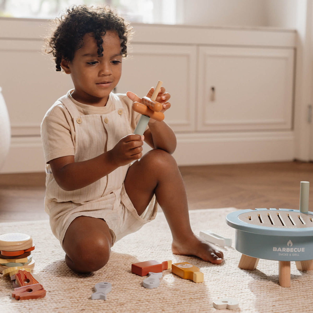 Wooden Barbecue and Food Toy Set