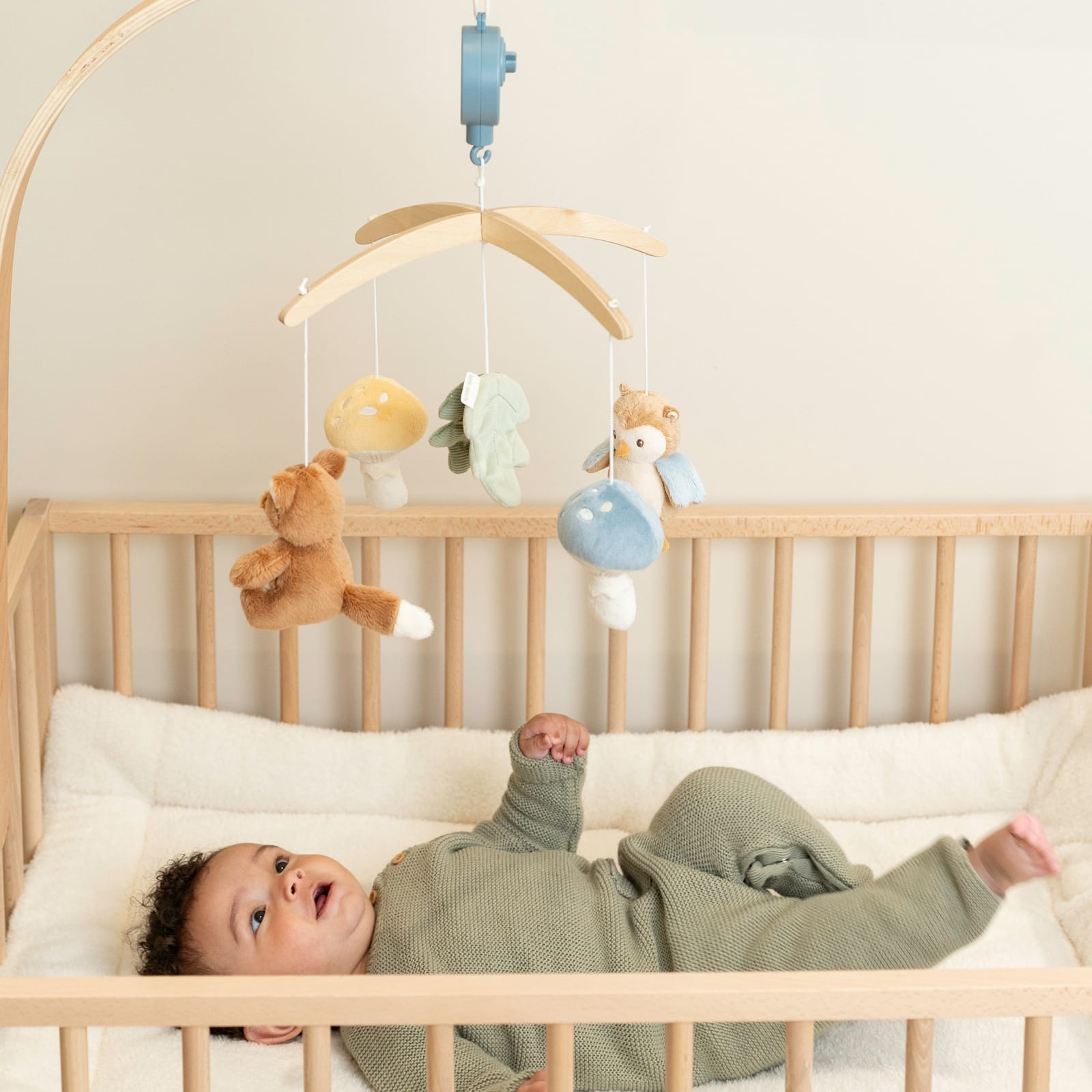 Wooden Music Cot Mobile - Forest Friends