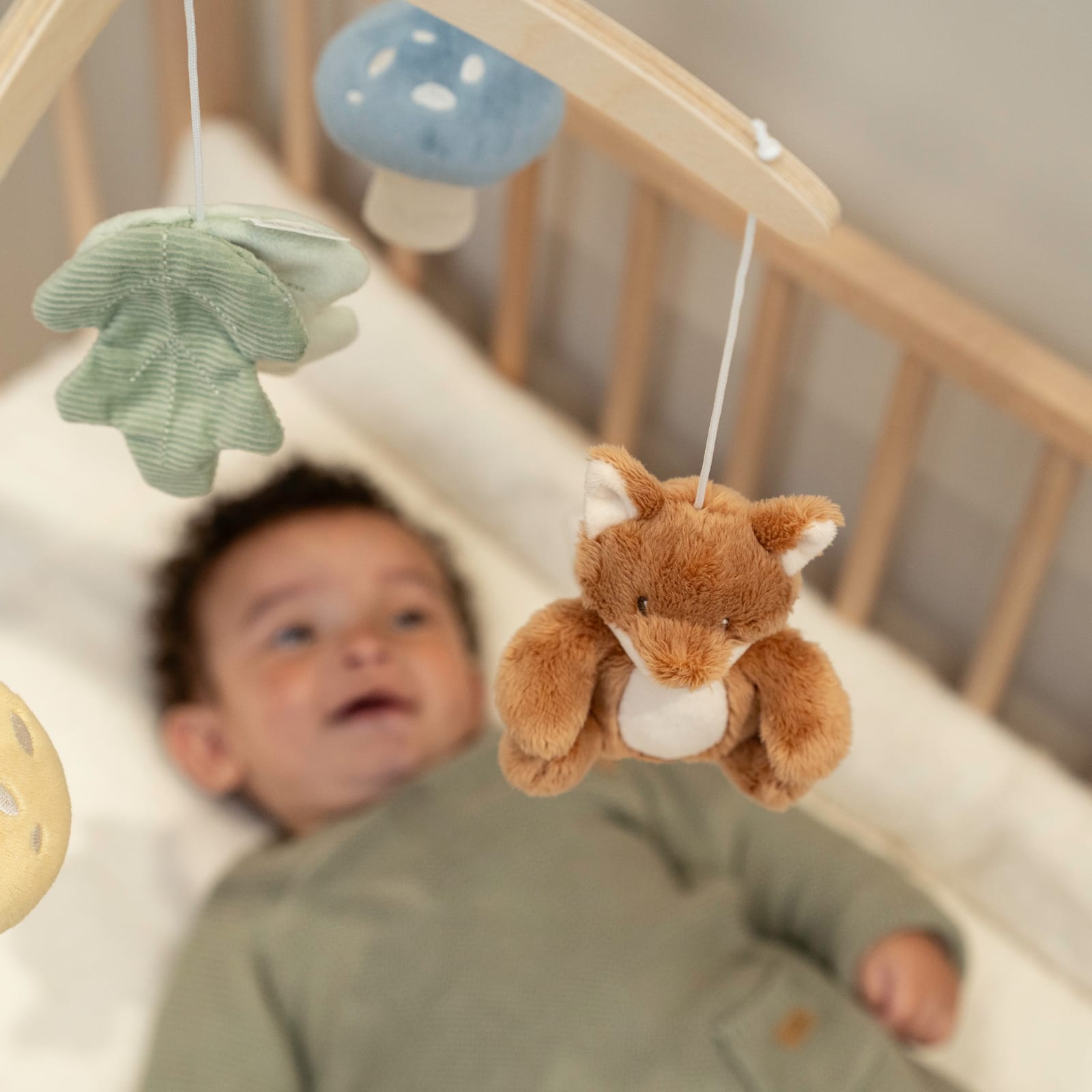 Wooden Music Cot Mobile - Forest Friends