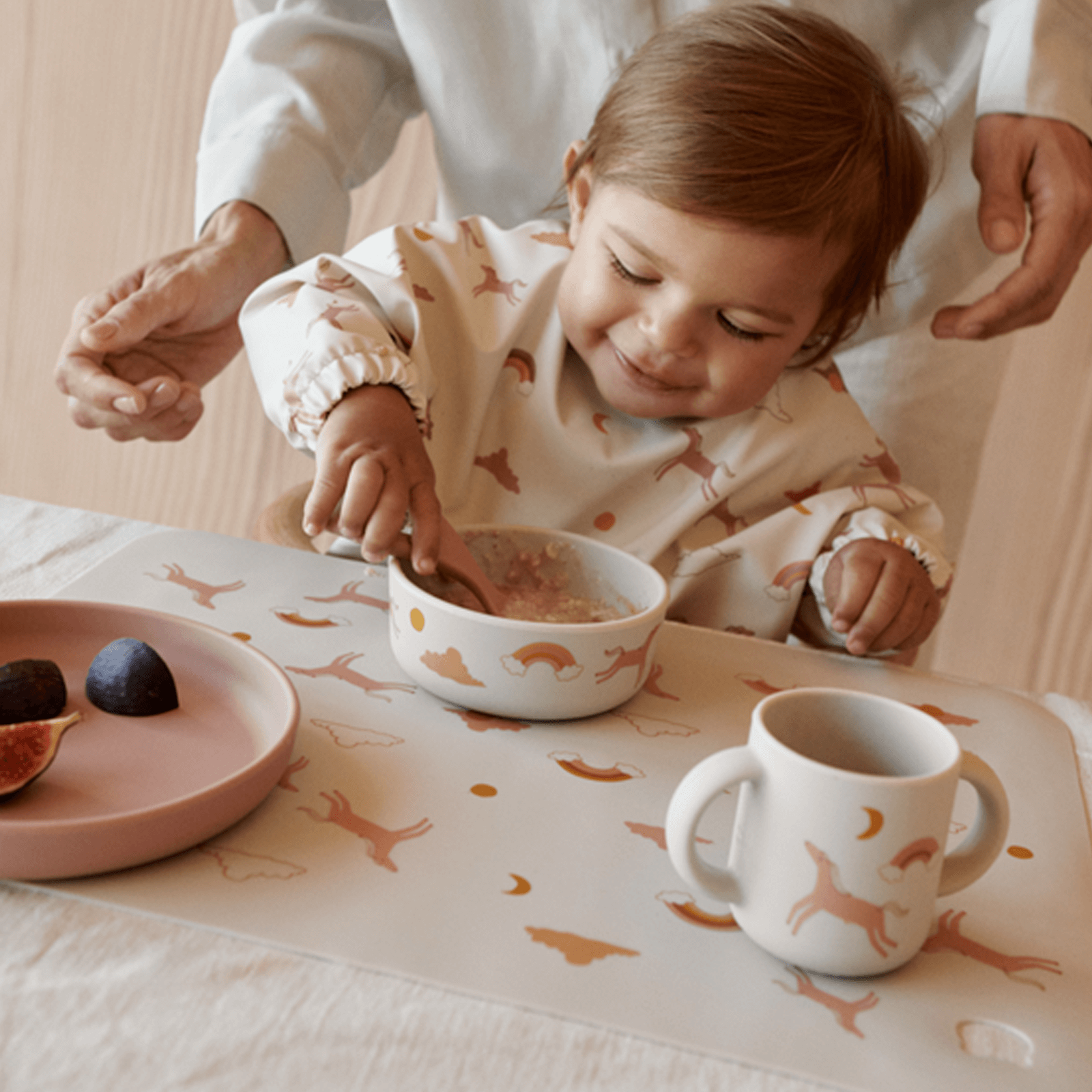 Merle Printed Cape Bib - Dream Ecru