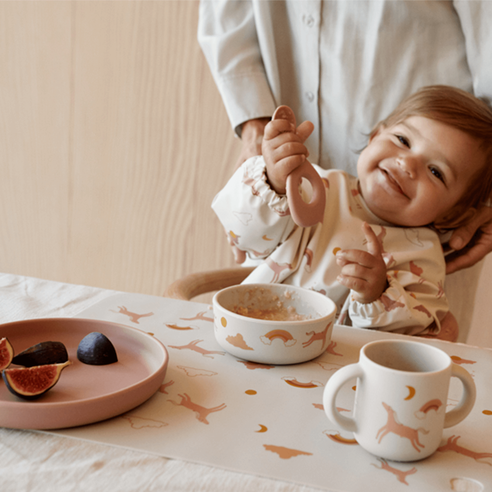 Merle Printed Cape Bib - Dream Ecru