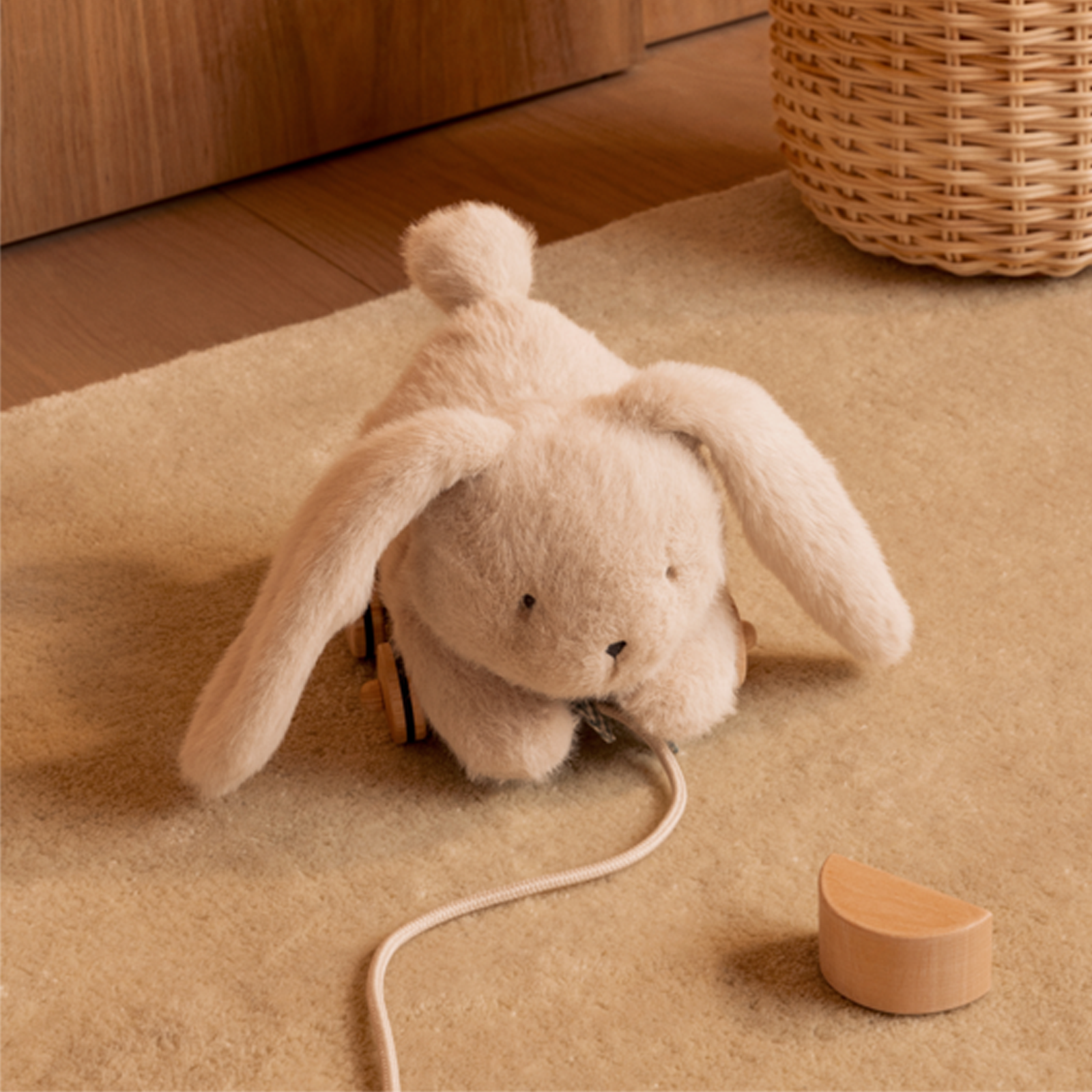 Pera Rabbit Pull Along Toy - Mist