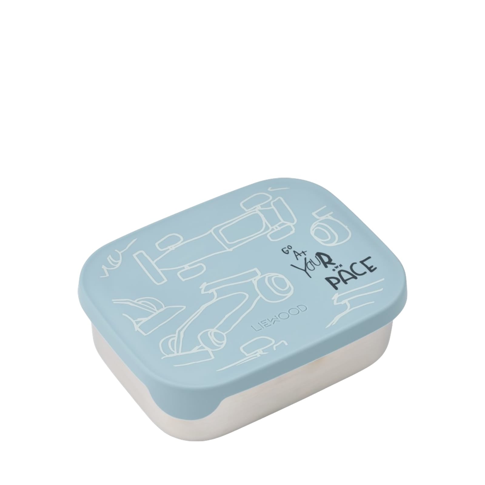 Arthur Printed Lunchbox - Race Cars Beach Blue