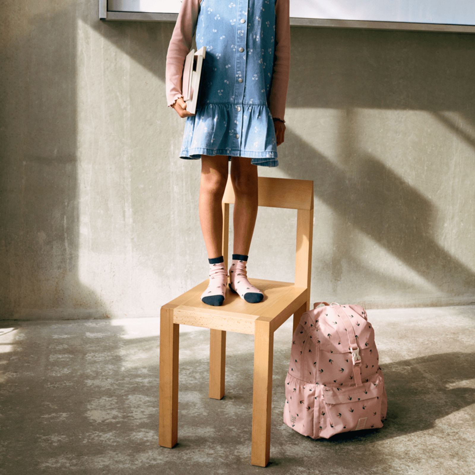 Johnny School Backpack - Cherry Heart Rosey