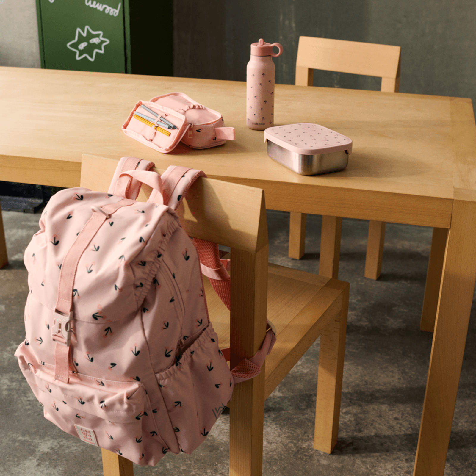Johnny School Backpack - Cherry Heart Rosey