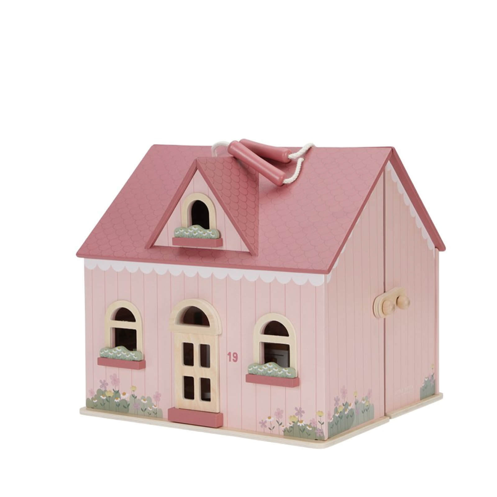 Portable Pink Doll's House Plus Furniture and Accessories