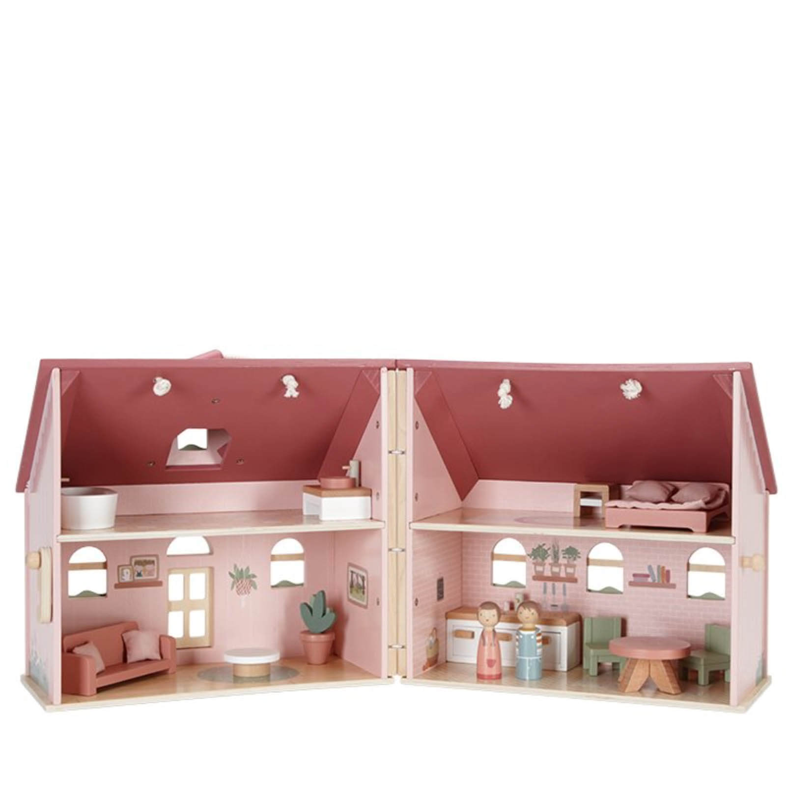 Portable Pink Doll's House Plus Furniture and Accessories