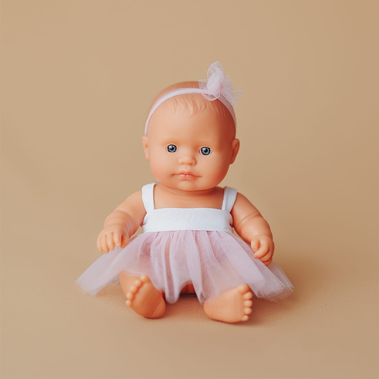 Caucasian Girl Dressed Baby Doll - 21cm