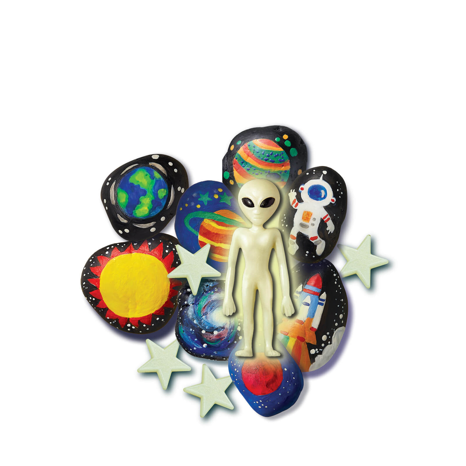 KidzMaker - Glow In The Dark - Space Rock Painting
