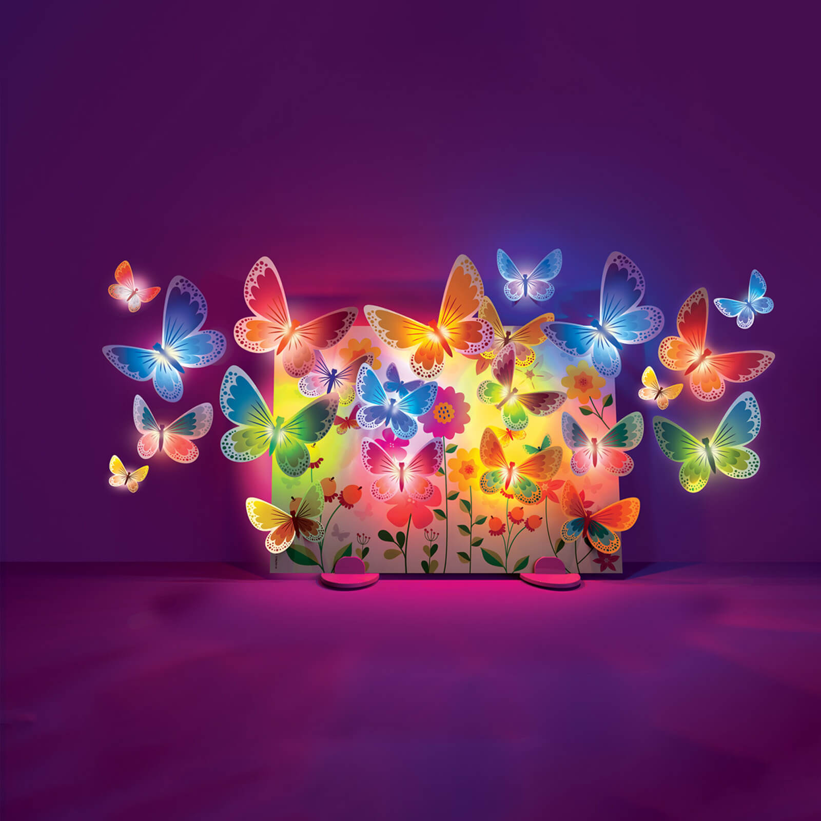KidzMaker - Glow 3D Butterfly Canvas