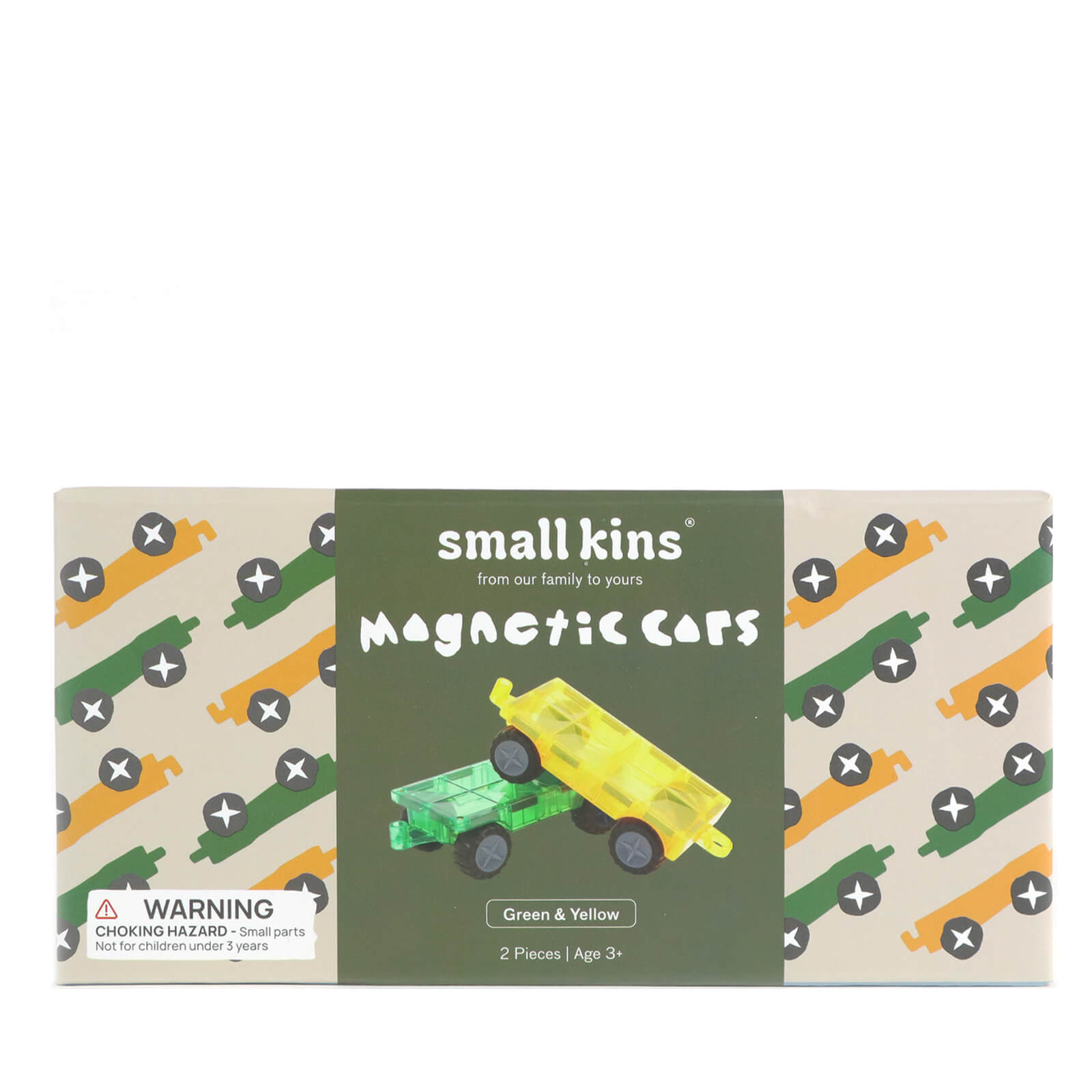 Magnetic Cars - Green & Yellow 2 Pieces