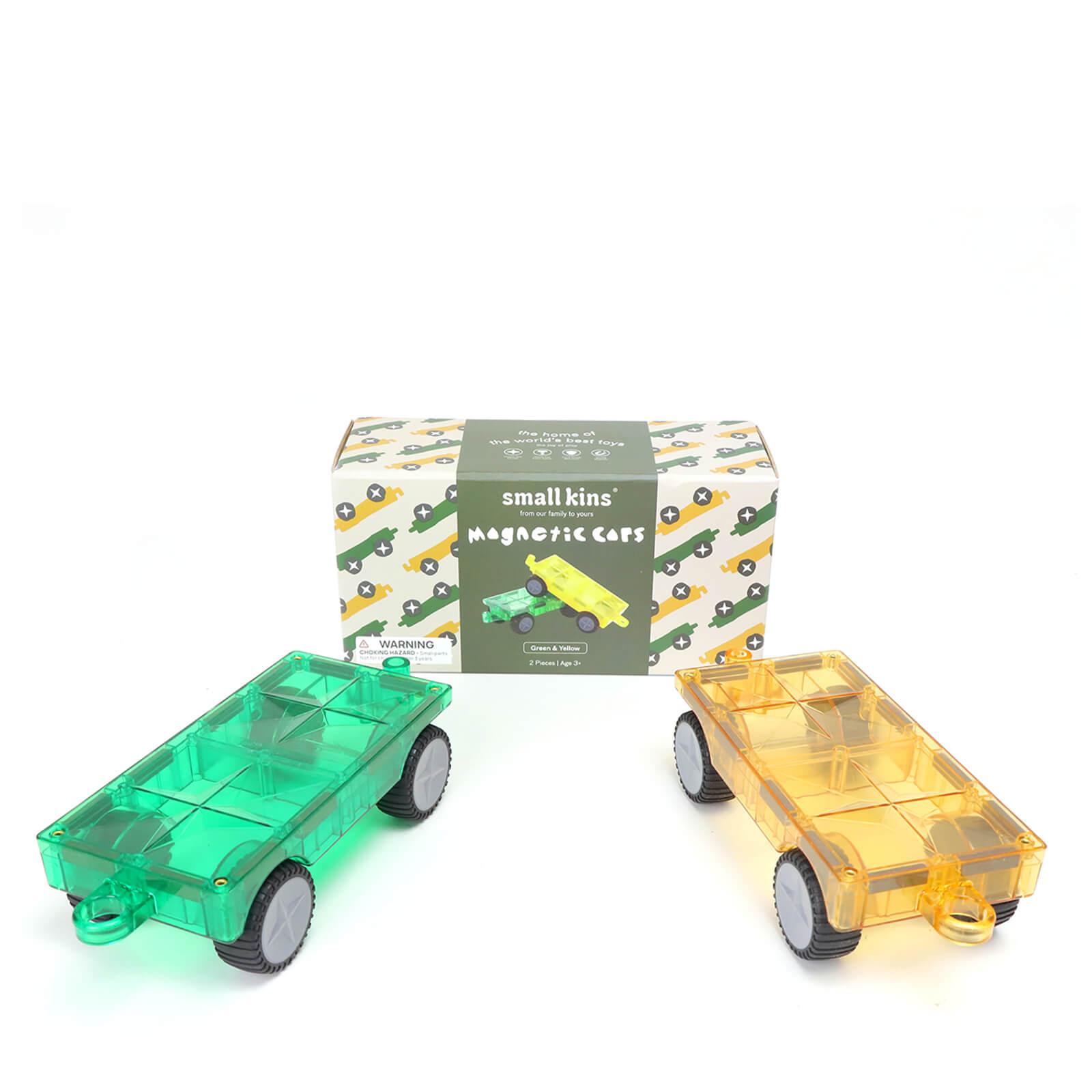 Magnetic Cars - Green & Yellow 2 Pieces