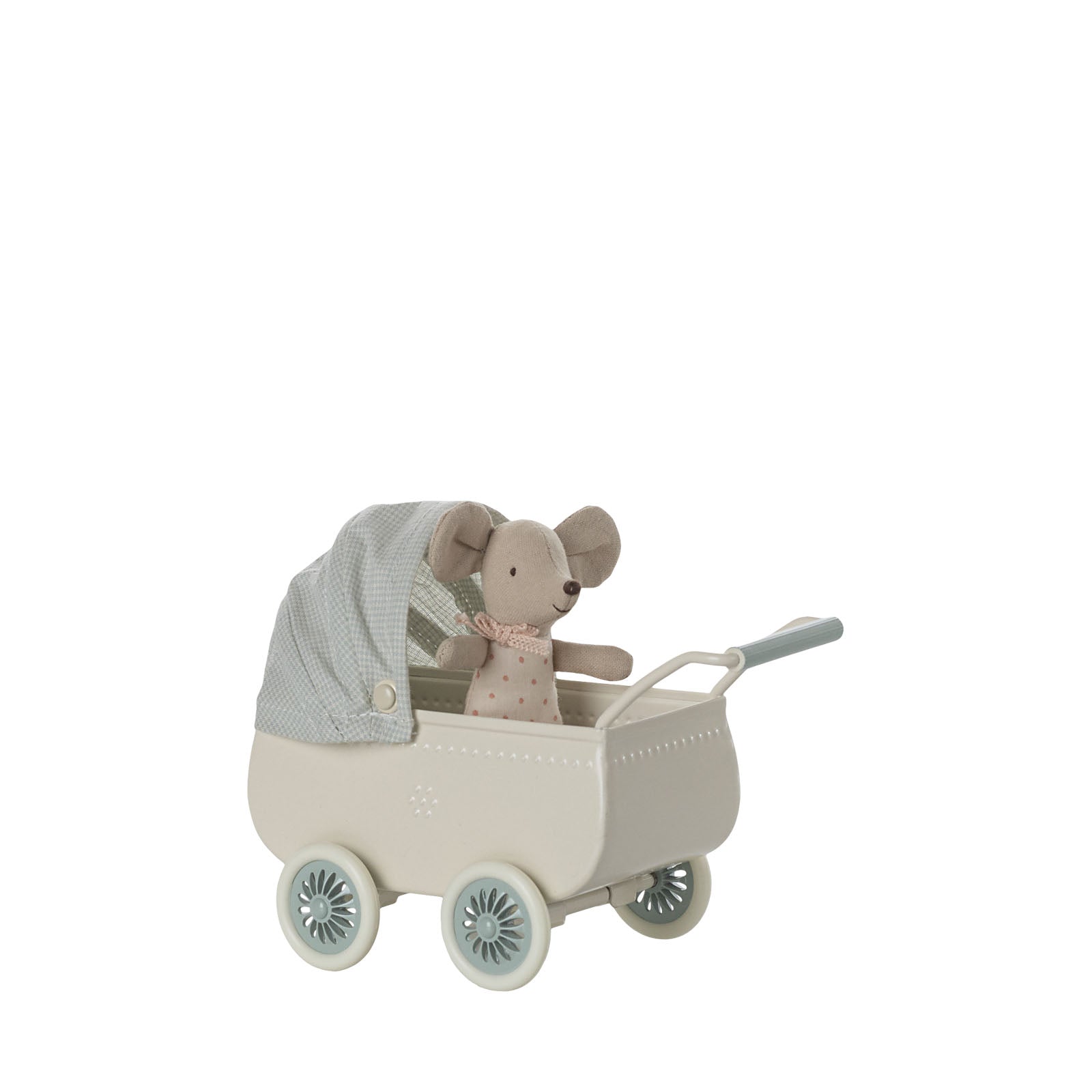Pram with Baby Mouse - Mint
