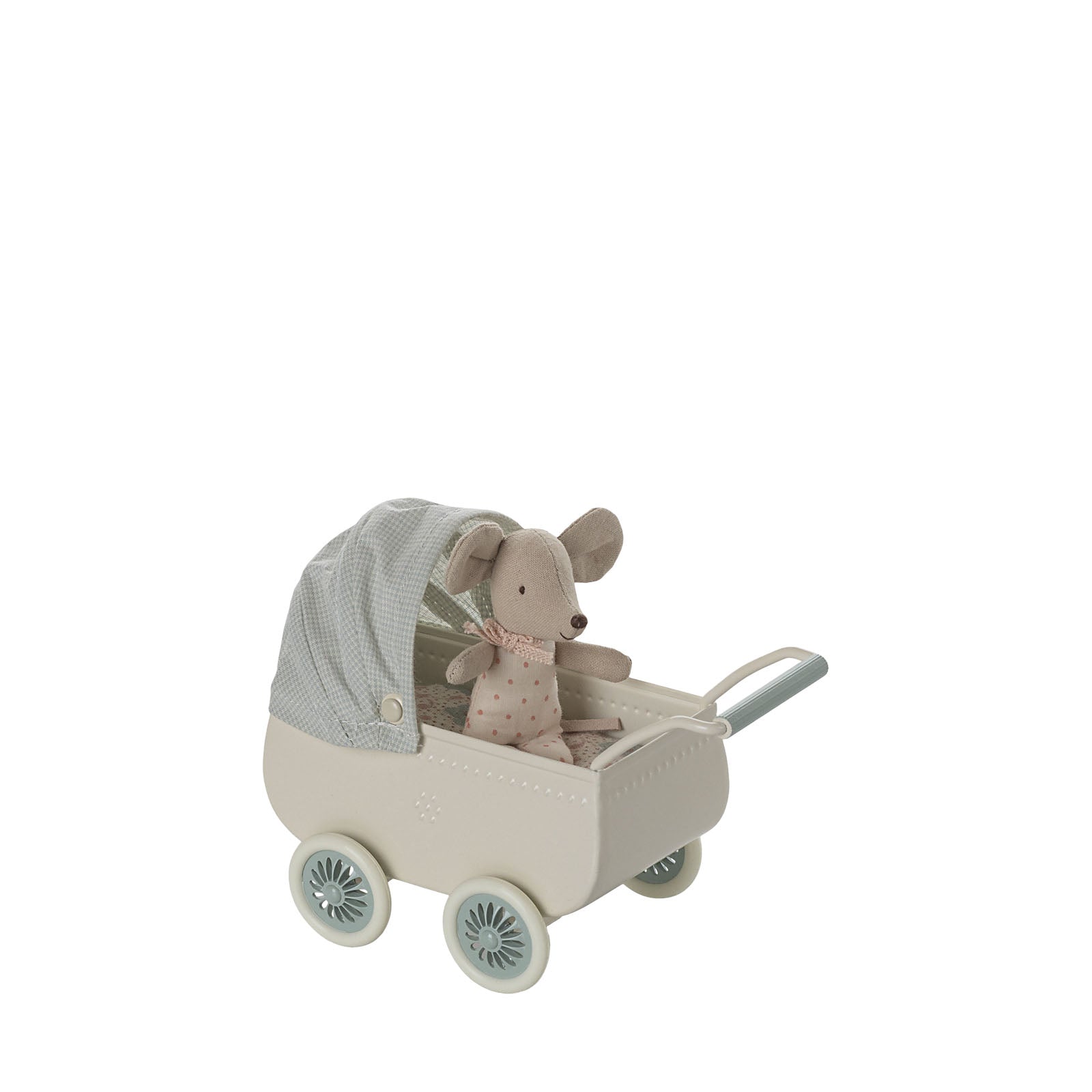 Pram with Baby Mouse - Mint