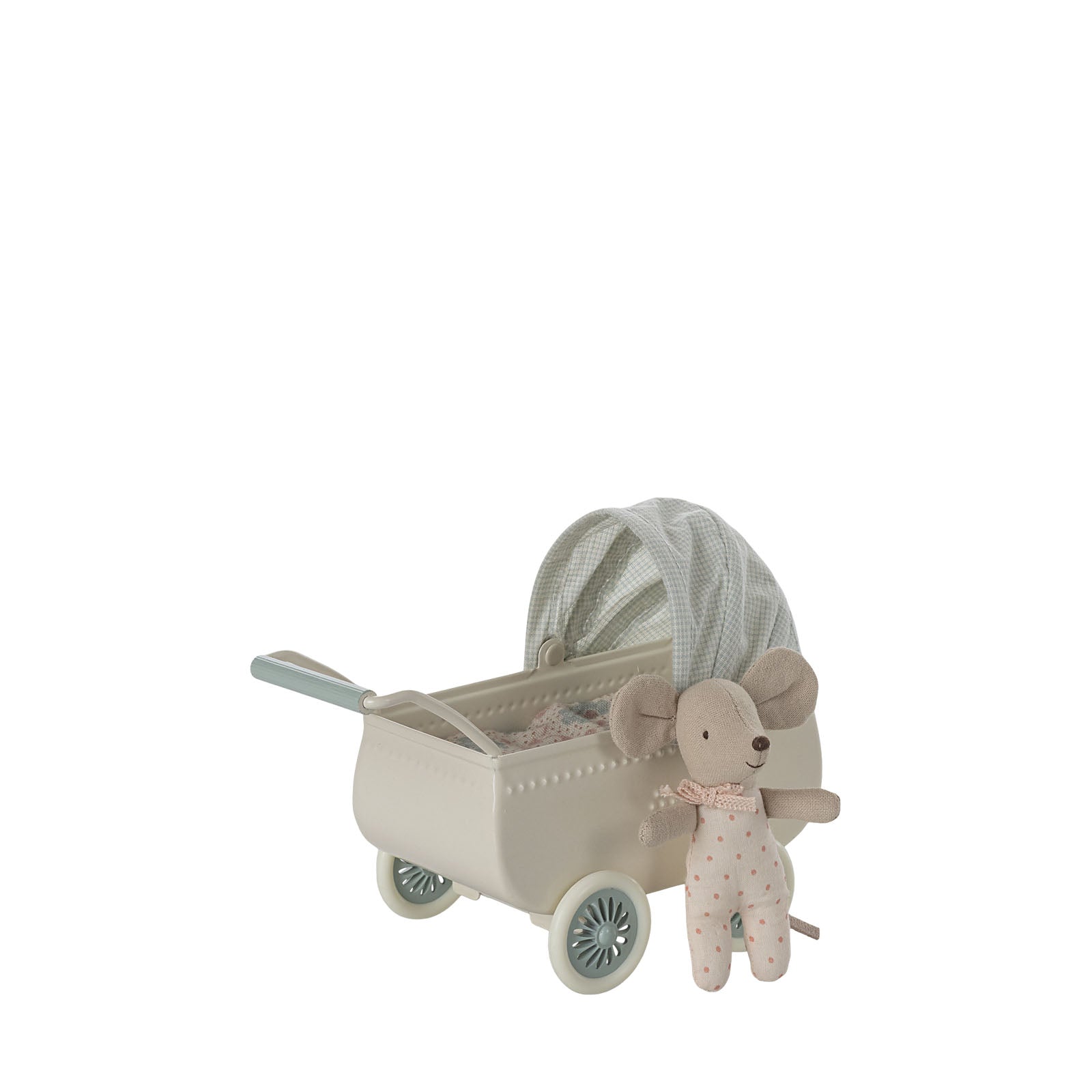 Pram with Baby Mouse - Mint