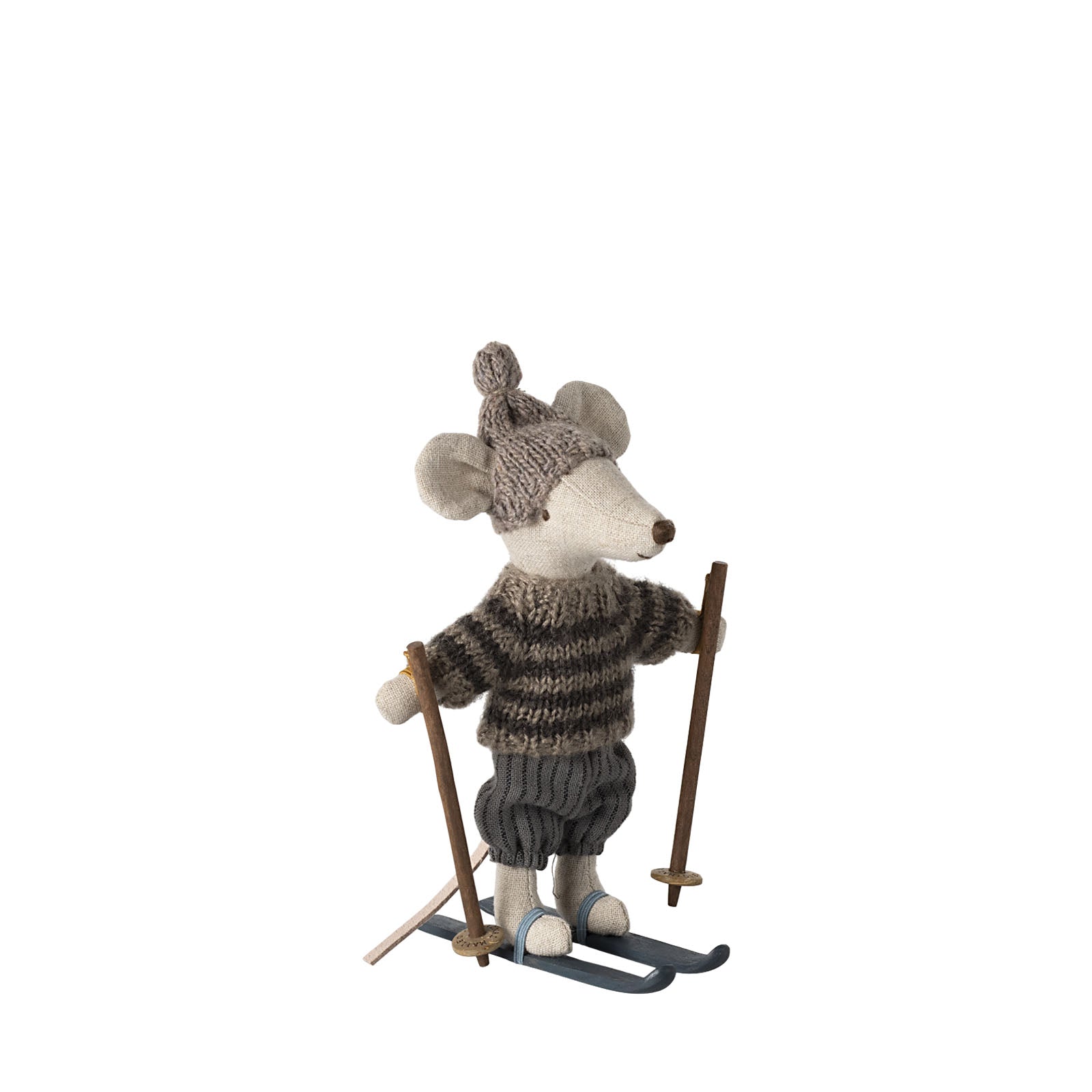 Winter Mouse With Ski Set - Big Brother - Grey