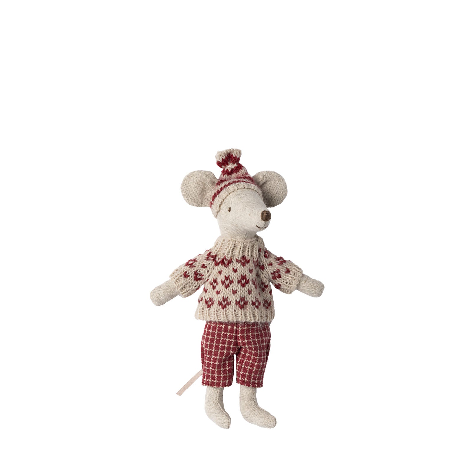 Winter Mouse With Ski Set - Mum - Red