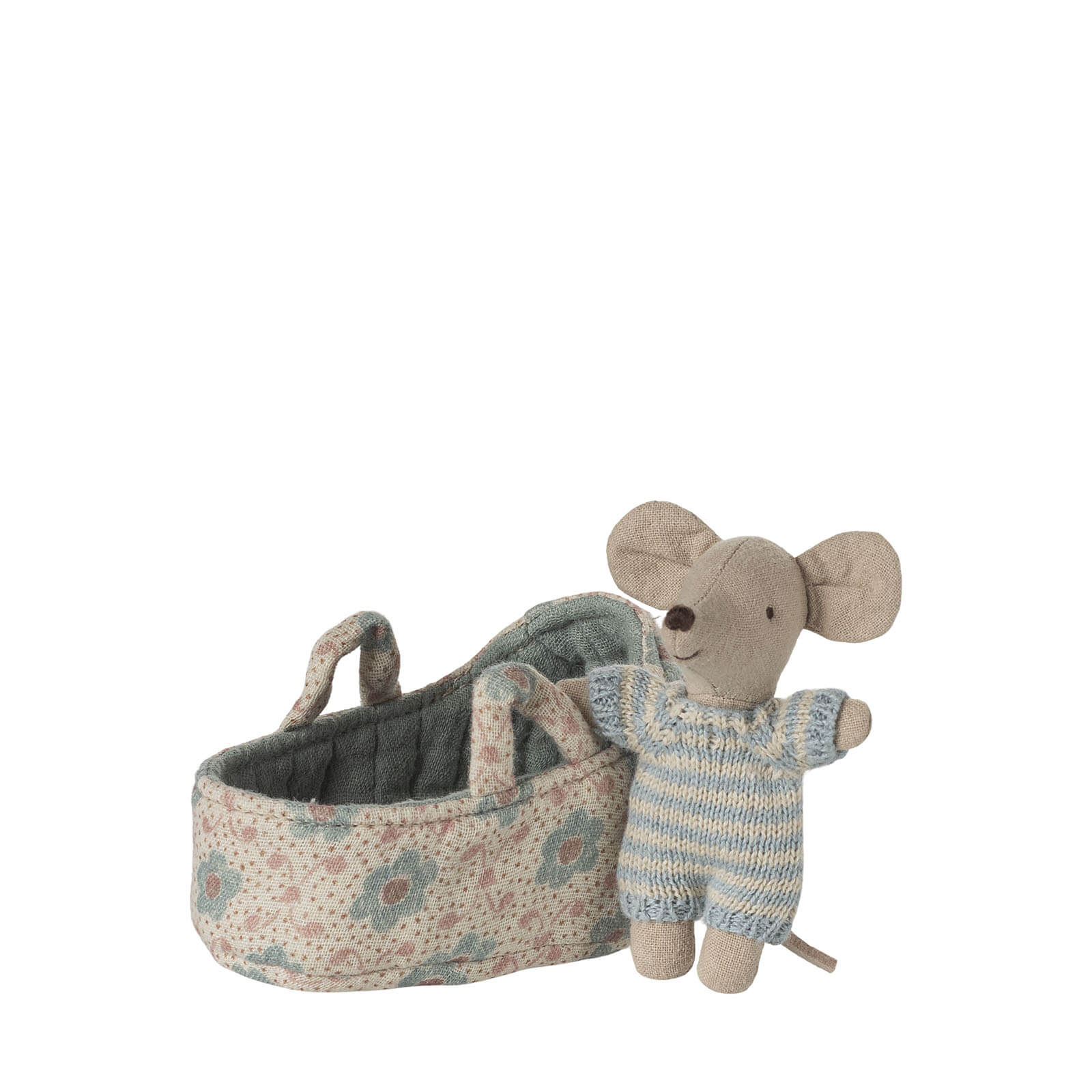 Baby Mouse In Carry Cot - Blue