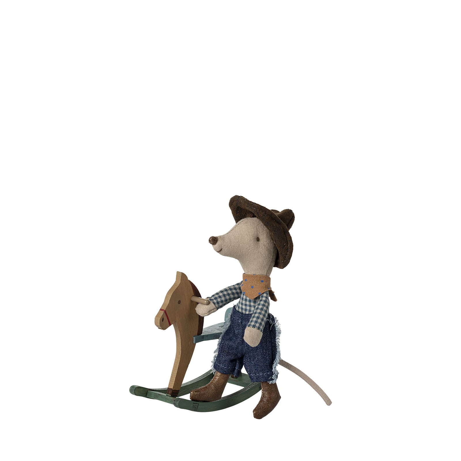 Cowboy Mouse On Rocking Horse - Little Brother