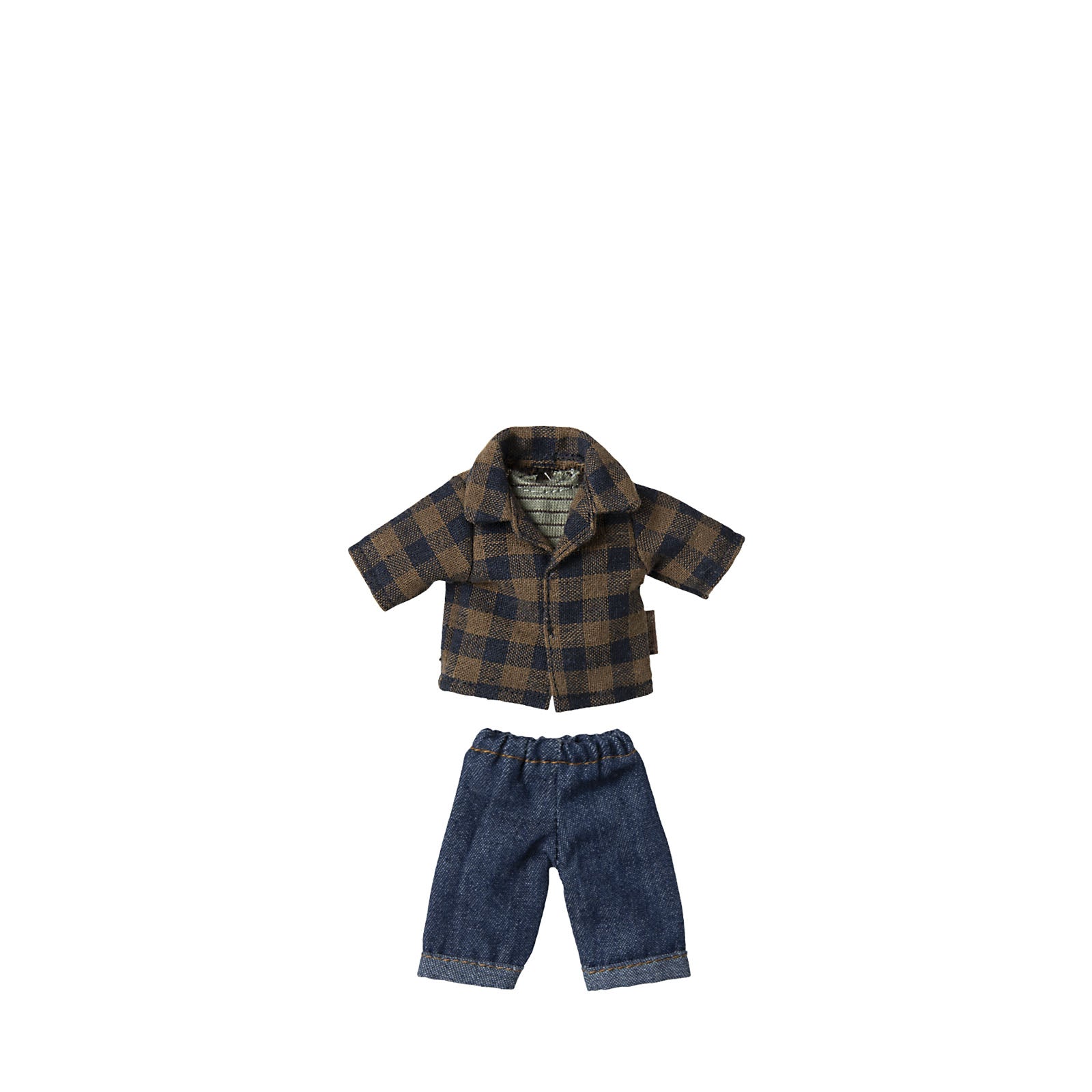 Brown Checked Shirt and Pants - Dad Mouse