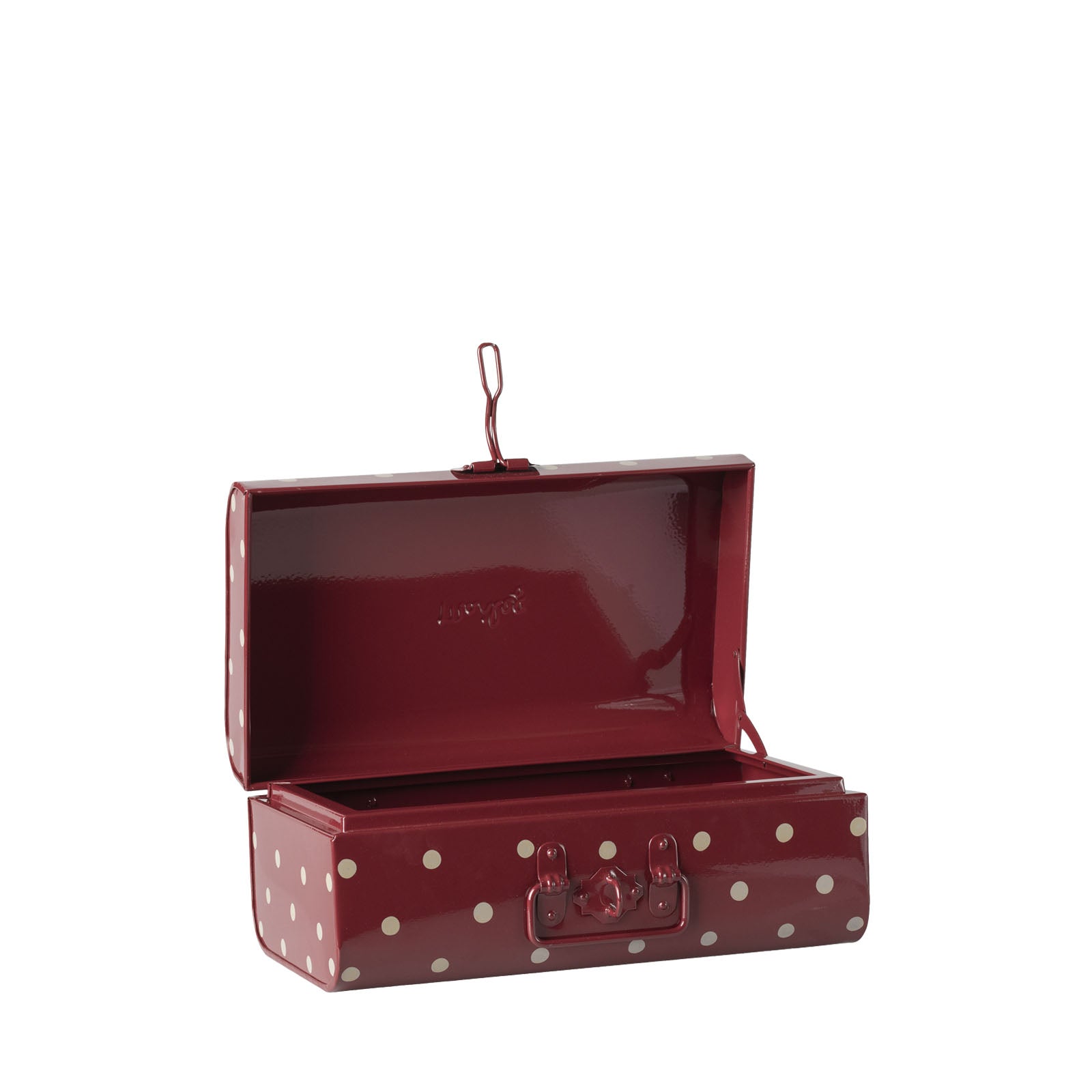 Storage Suitcase Small - Red With Dots