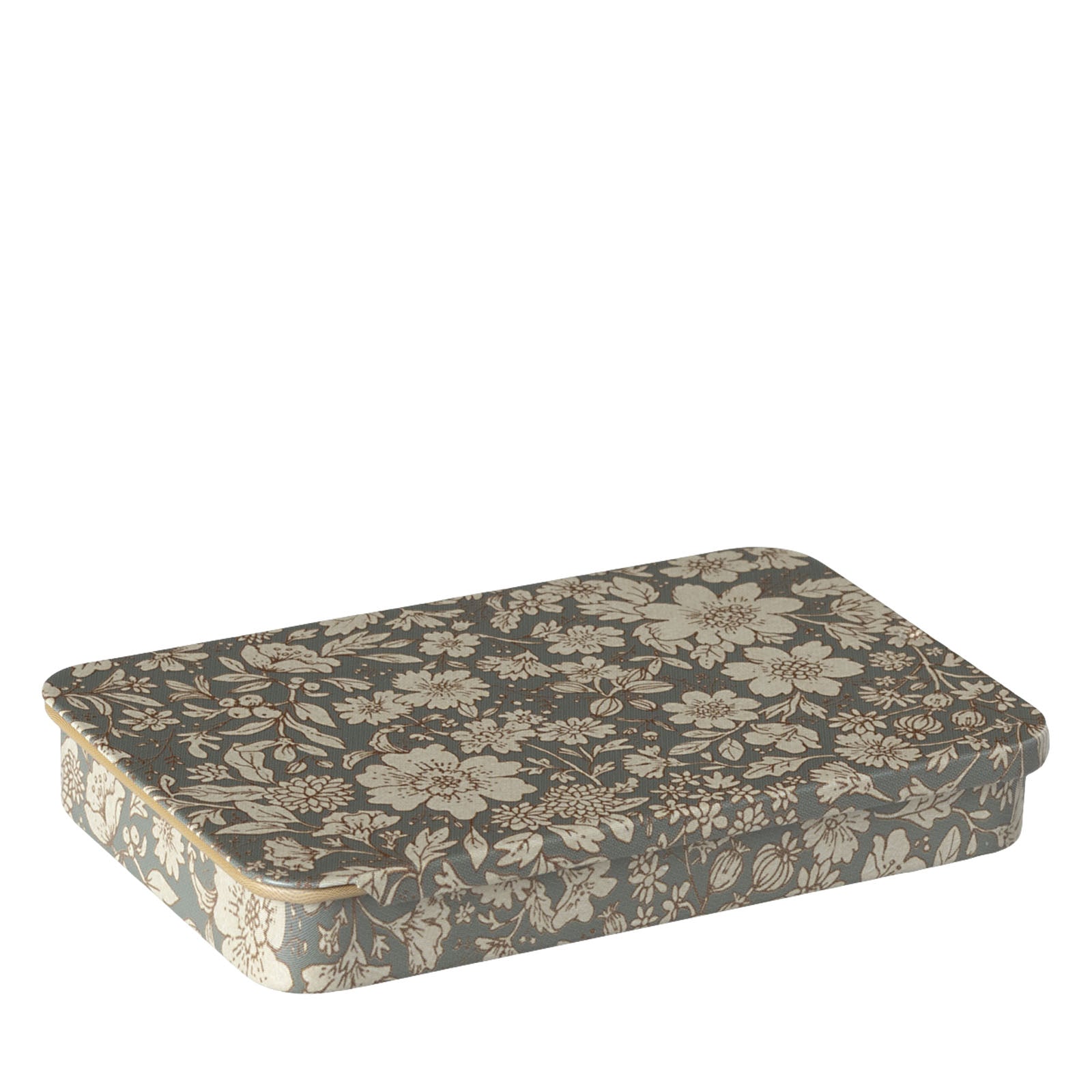 Sliding Lid Metal Box - Blossom Blue