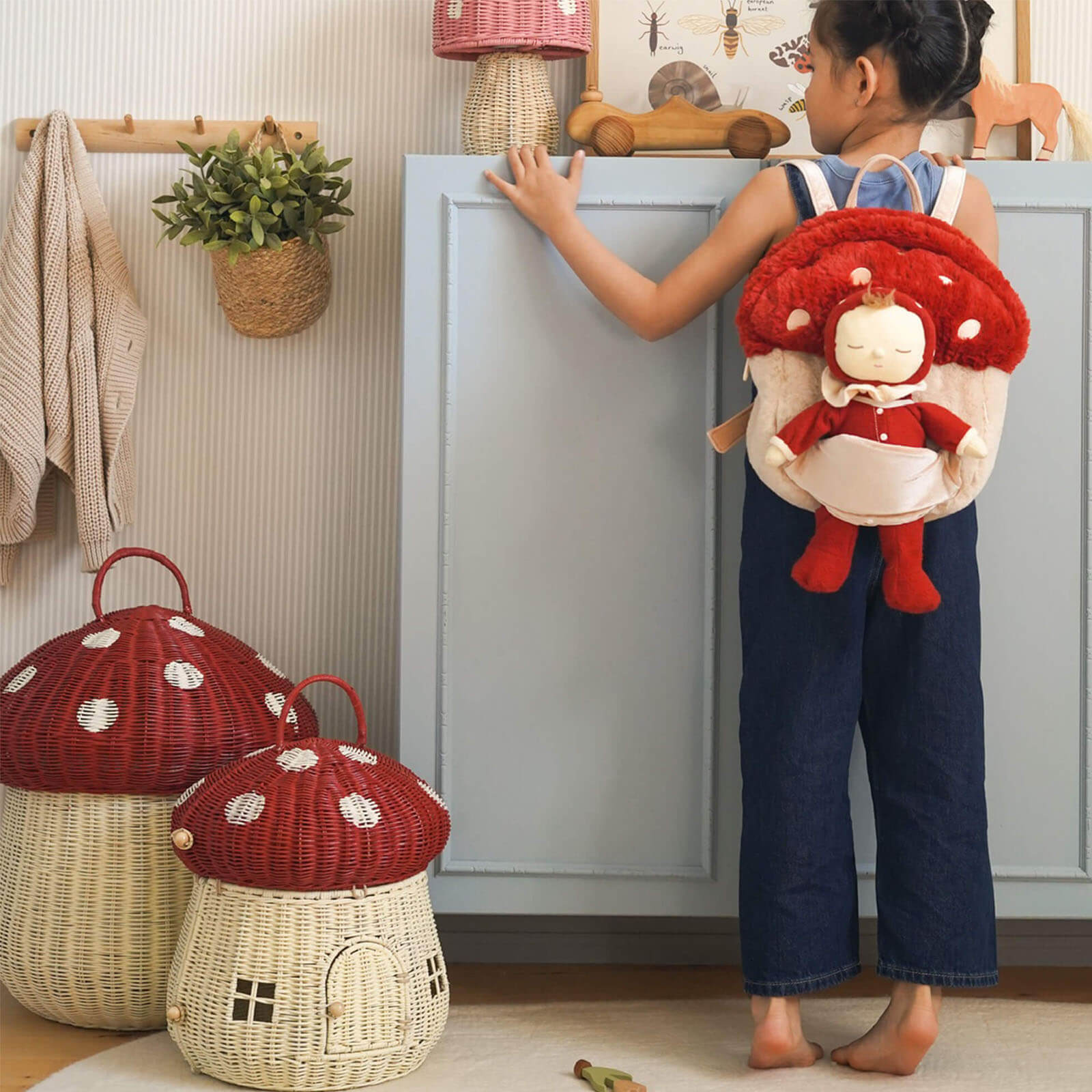 Hopalong Mushroom Backpack - Red