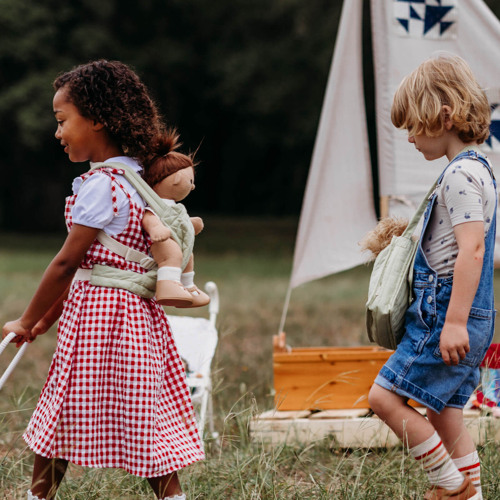 Dinkum Doll Quilted Carrier - Sage