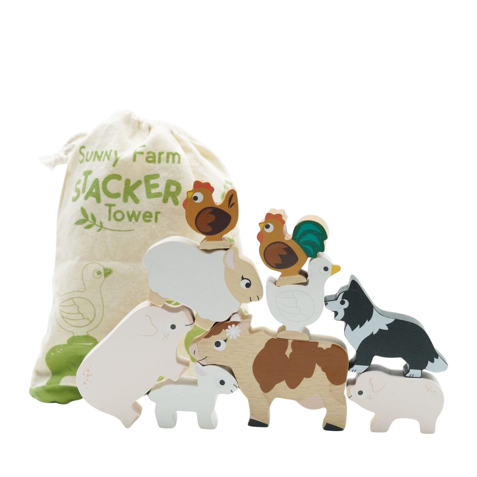 Farmyard Stacking Animals and Bag