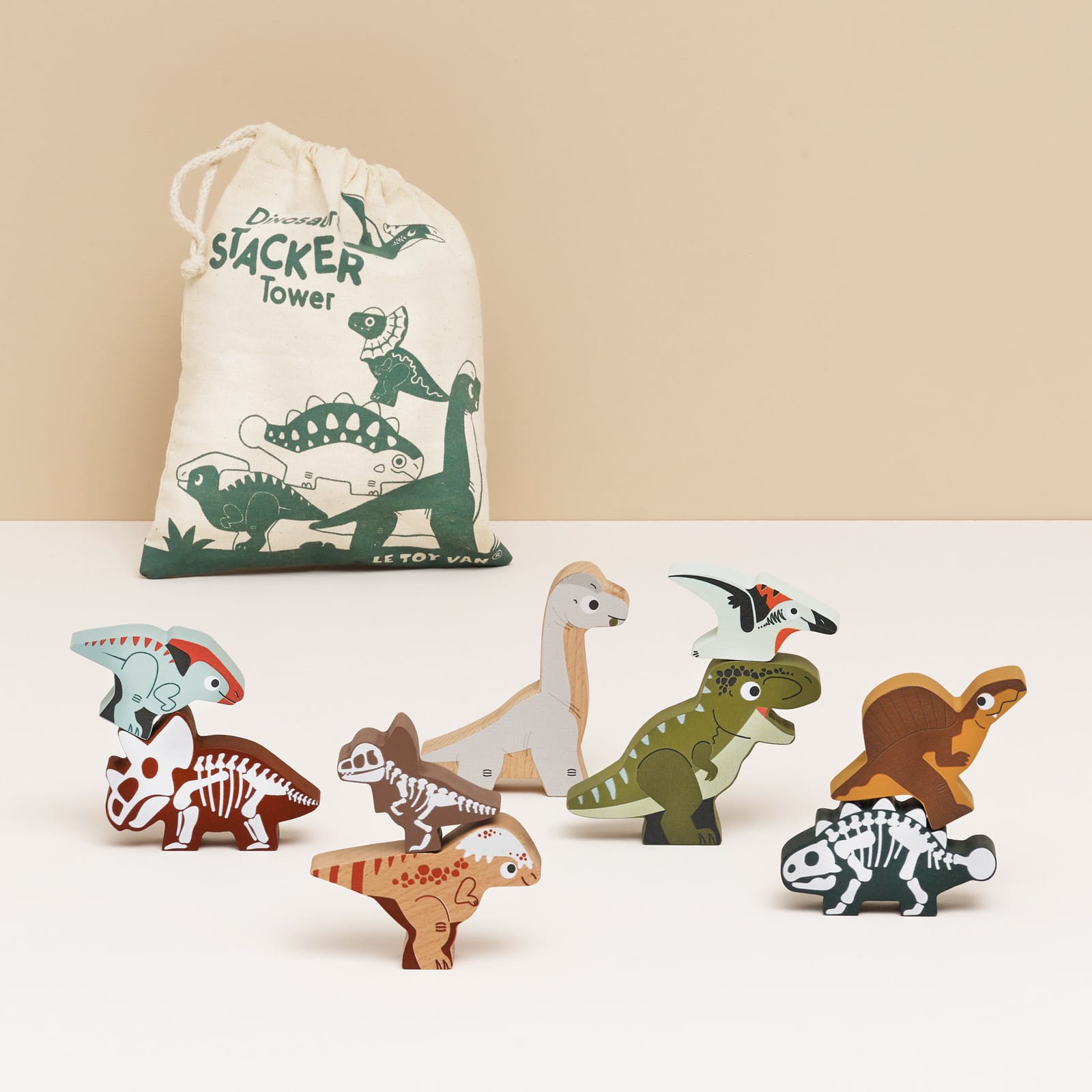 Jurassic Stacking Dinosaurs and Bag