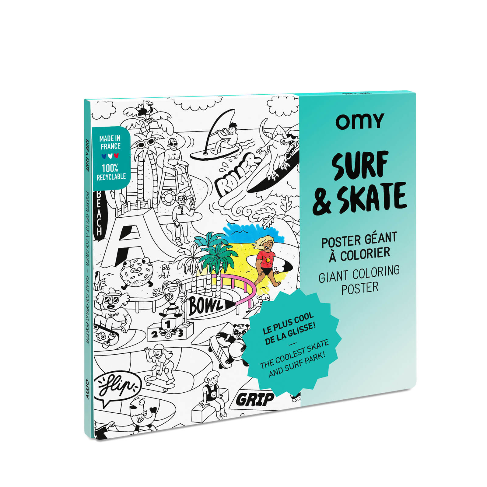 Colouring Poster - Surf & Skate